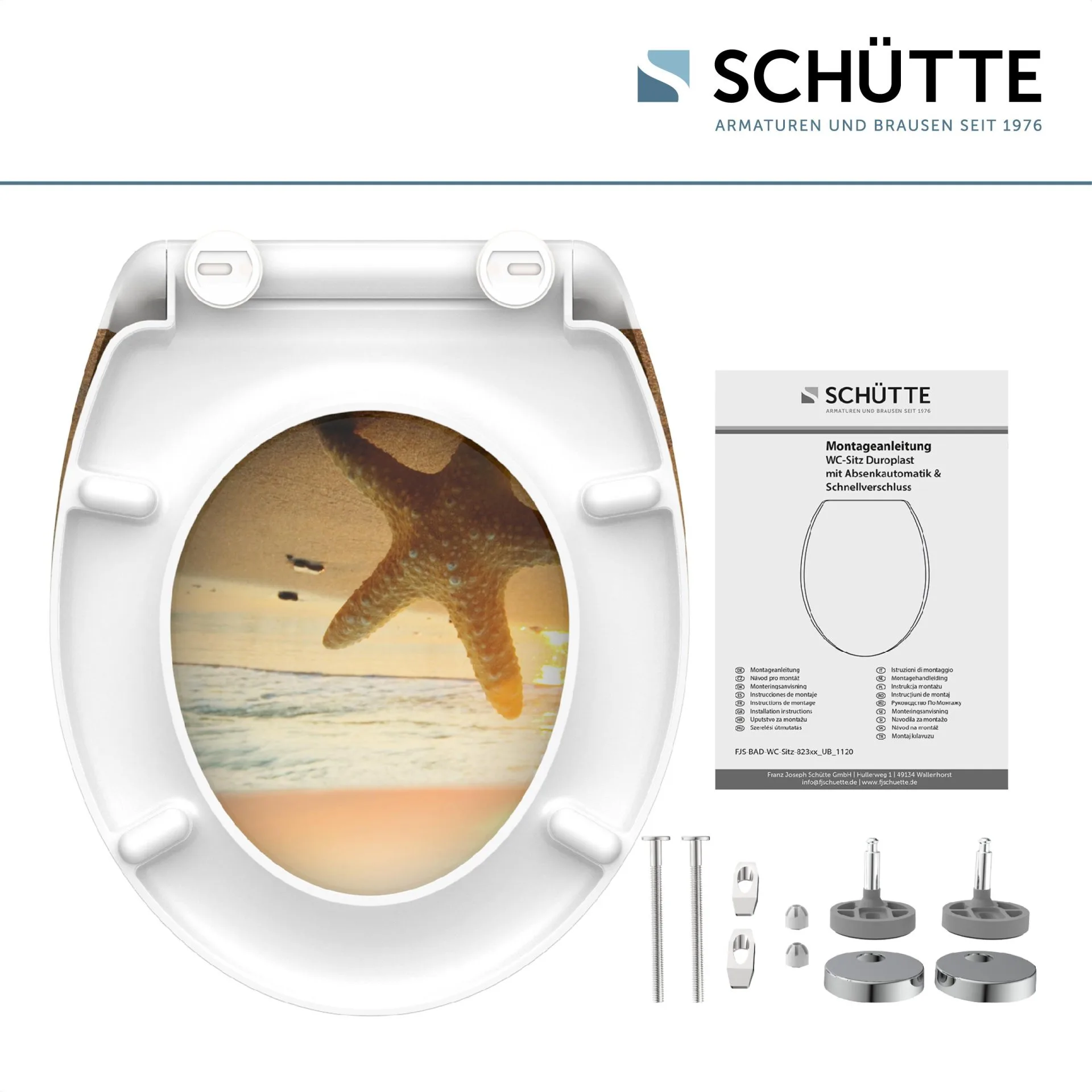 SCHÜTTE SEA STAR WC-Sitz, Kunststoff, mit Absenkautomatik und Schnellverschluss