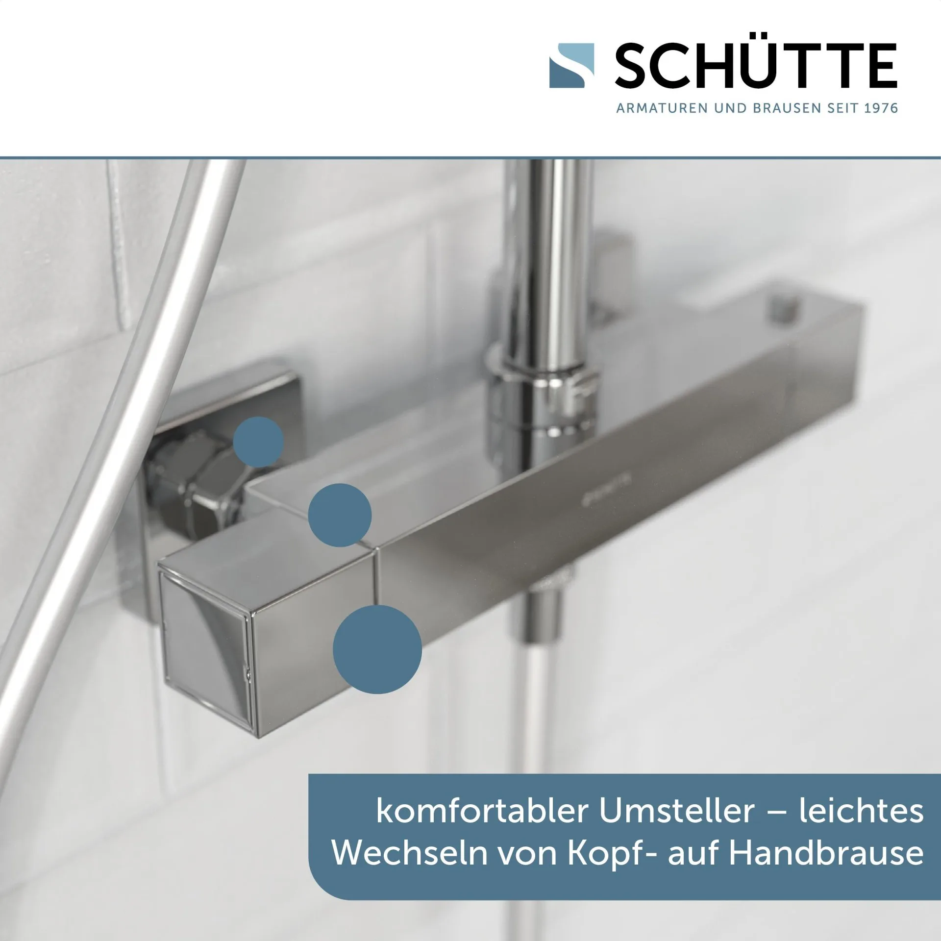 SCHÜTTE TRENTO Überkopf-Brauseset, Chrom, mit Duschthermostat