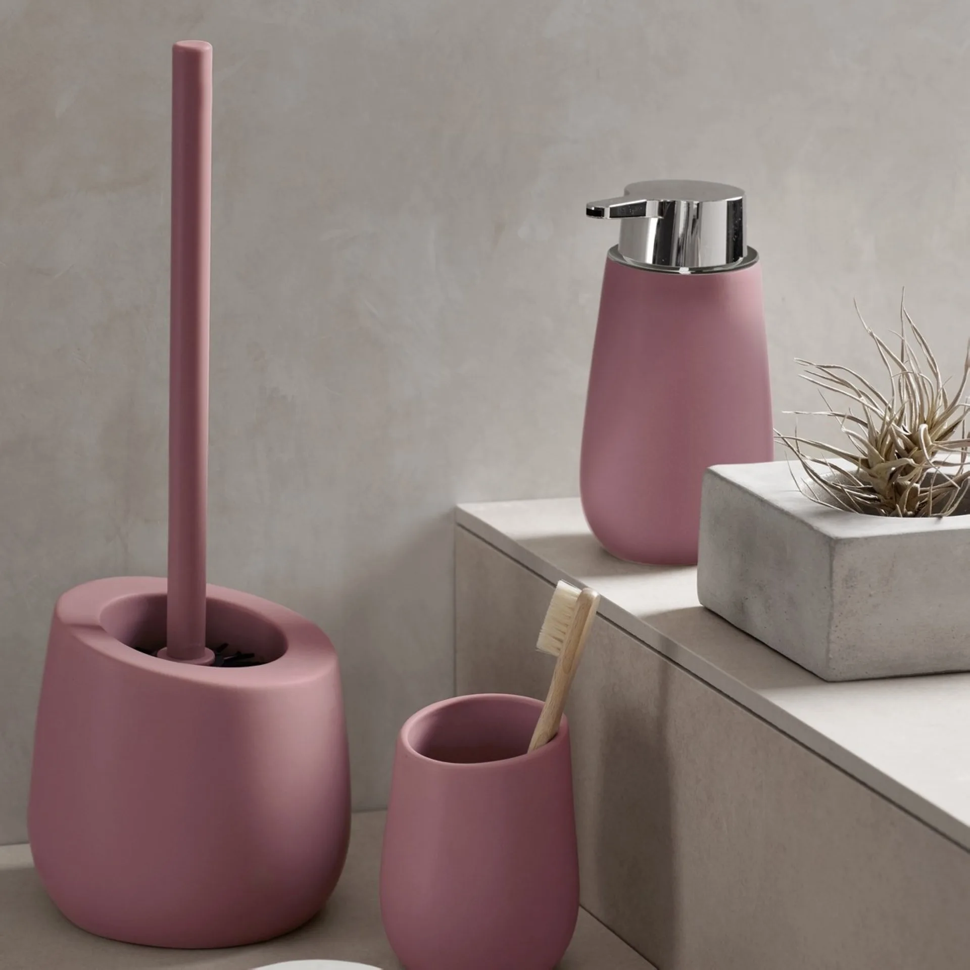 WENKO BADI WC-Garnitur, Rosa, Keramik