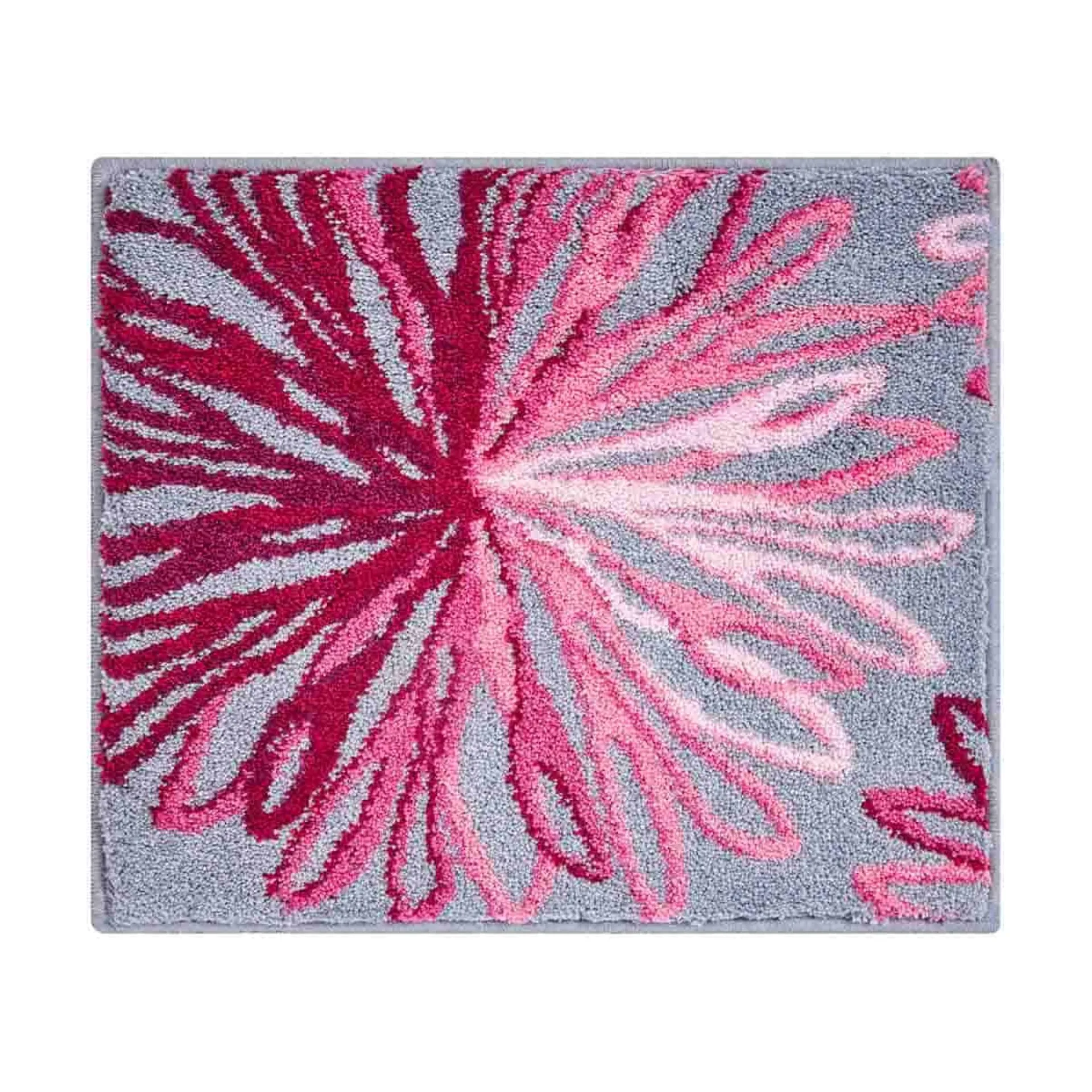 GRUND ART Badematte 50 x 60 cm, Rosa/Grau