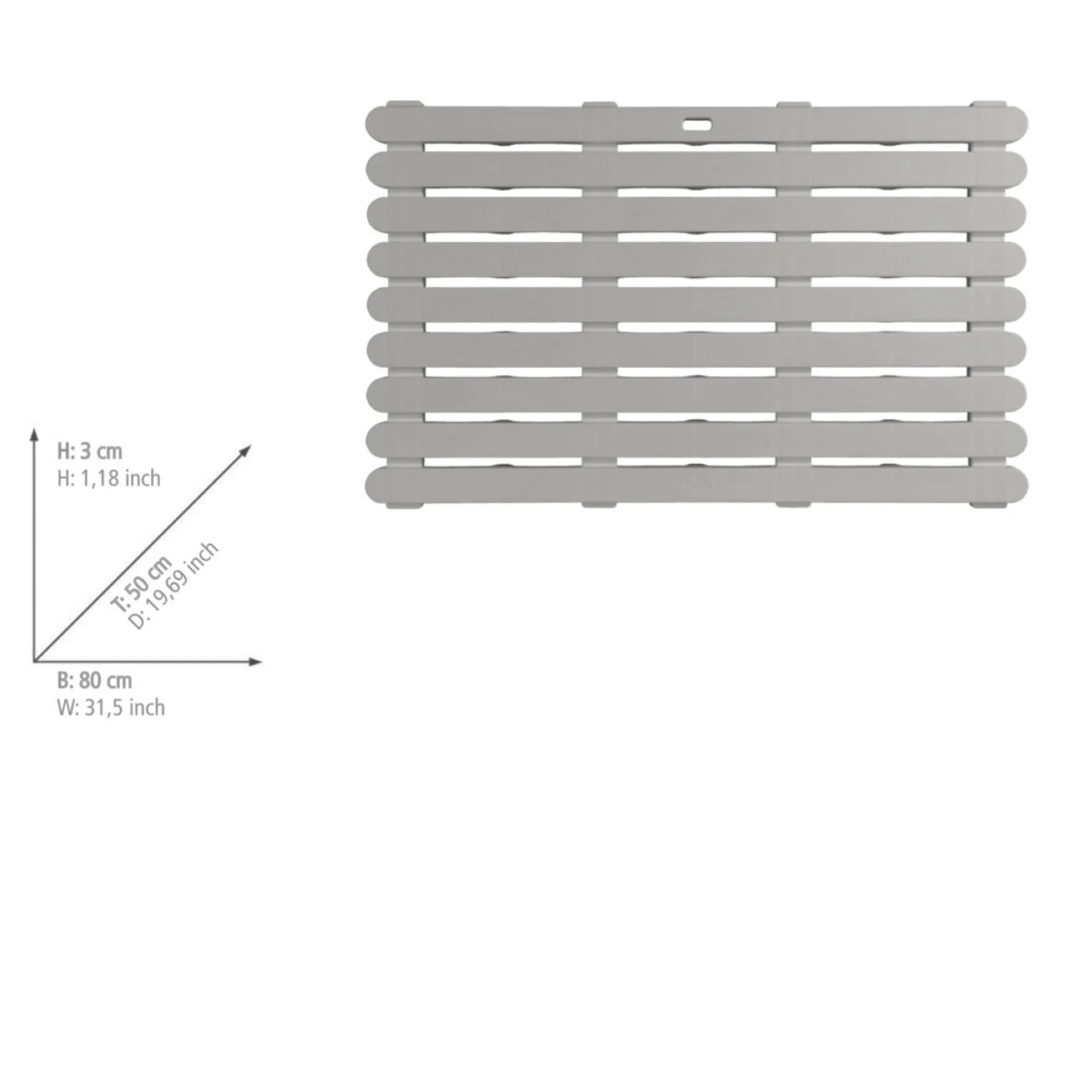 WENKO INDOOR&OUTDOOR Badematte 80 x 50 cm, Beige