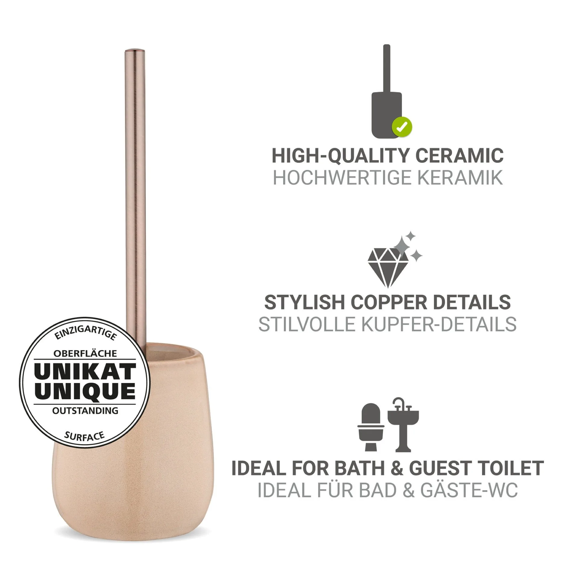WENKO SIRMIONE WC-Garnitur, Beige, Keramik