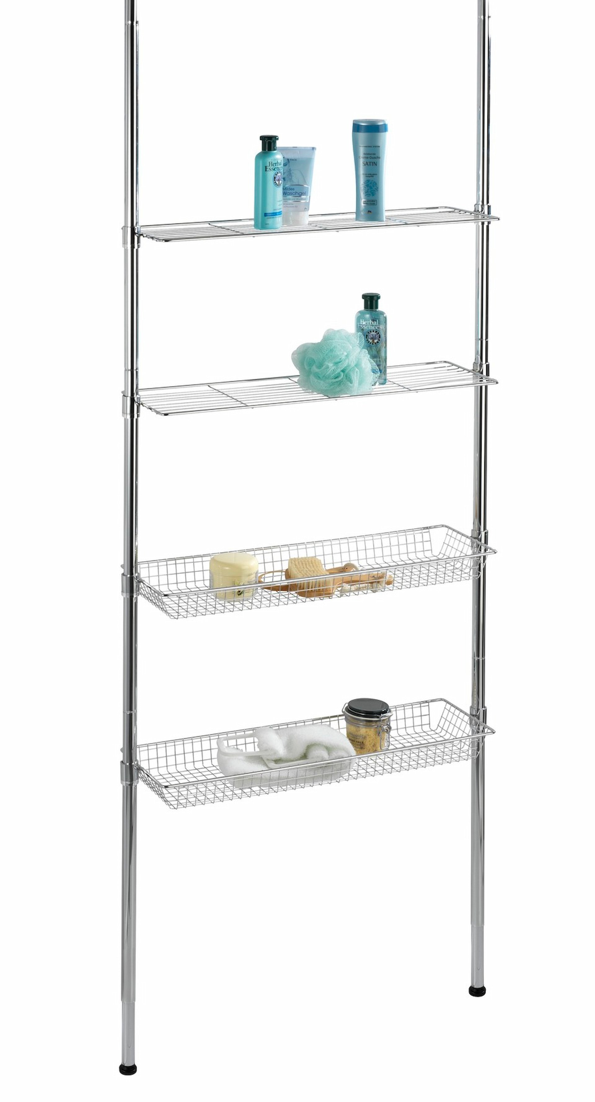 WENKO ELLERA Duschablage, mit 2 Ablagen und 2 Körben