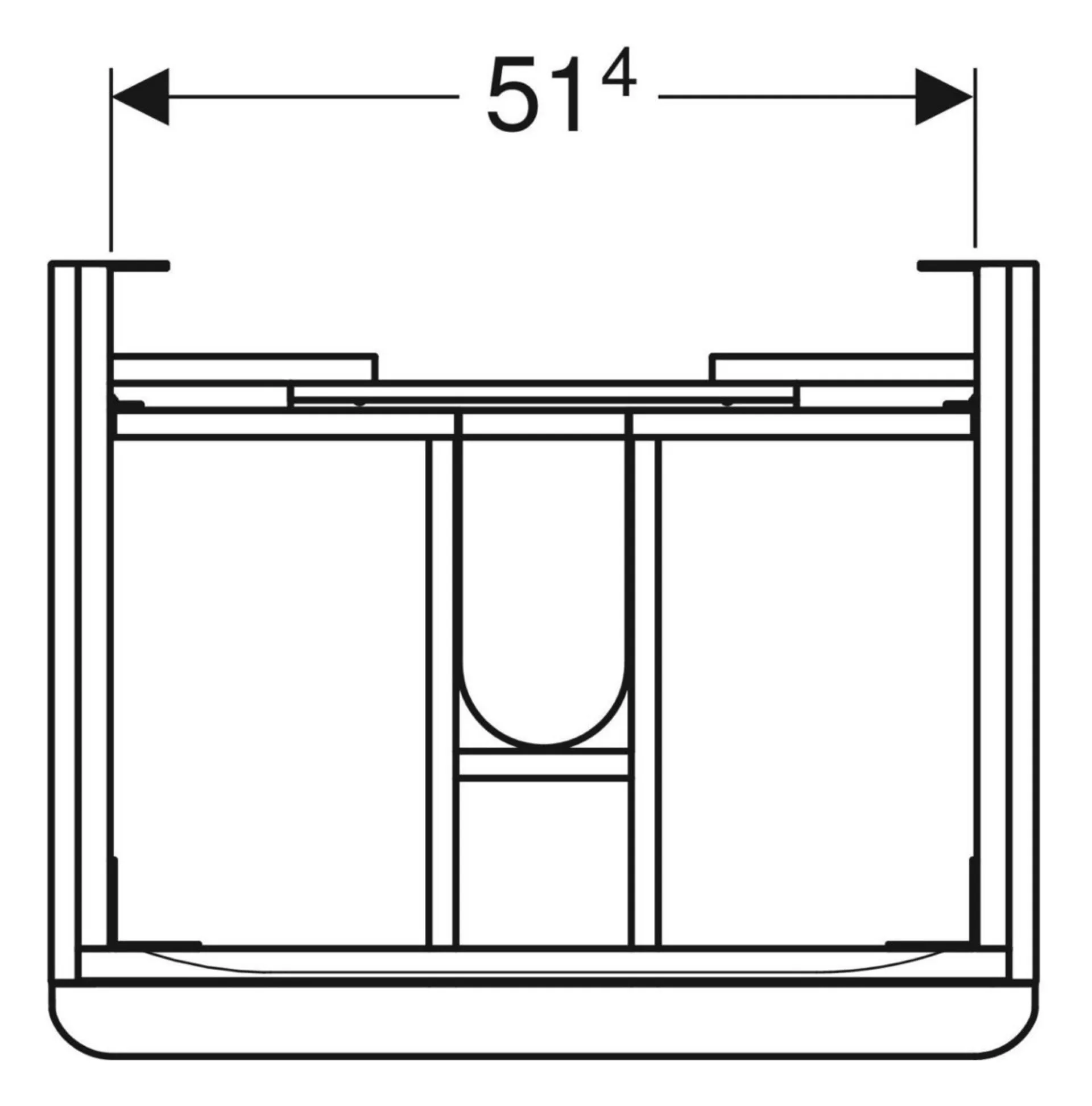 GEBERIT SMYLE SQUARE Waschbeckenunterschrank 58,4 cm breit, Weiß