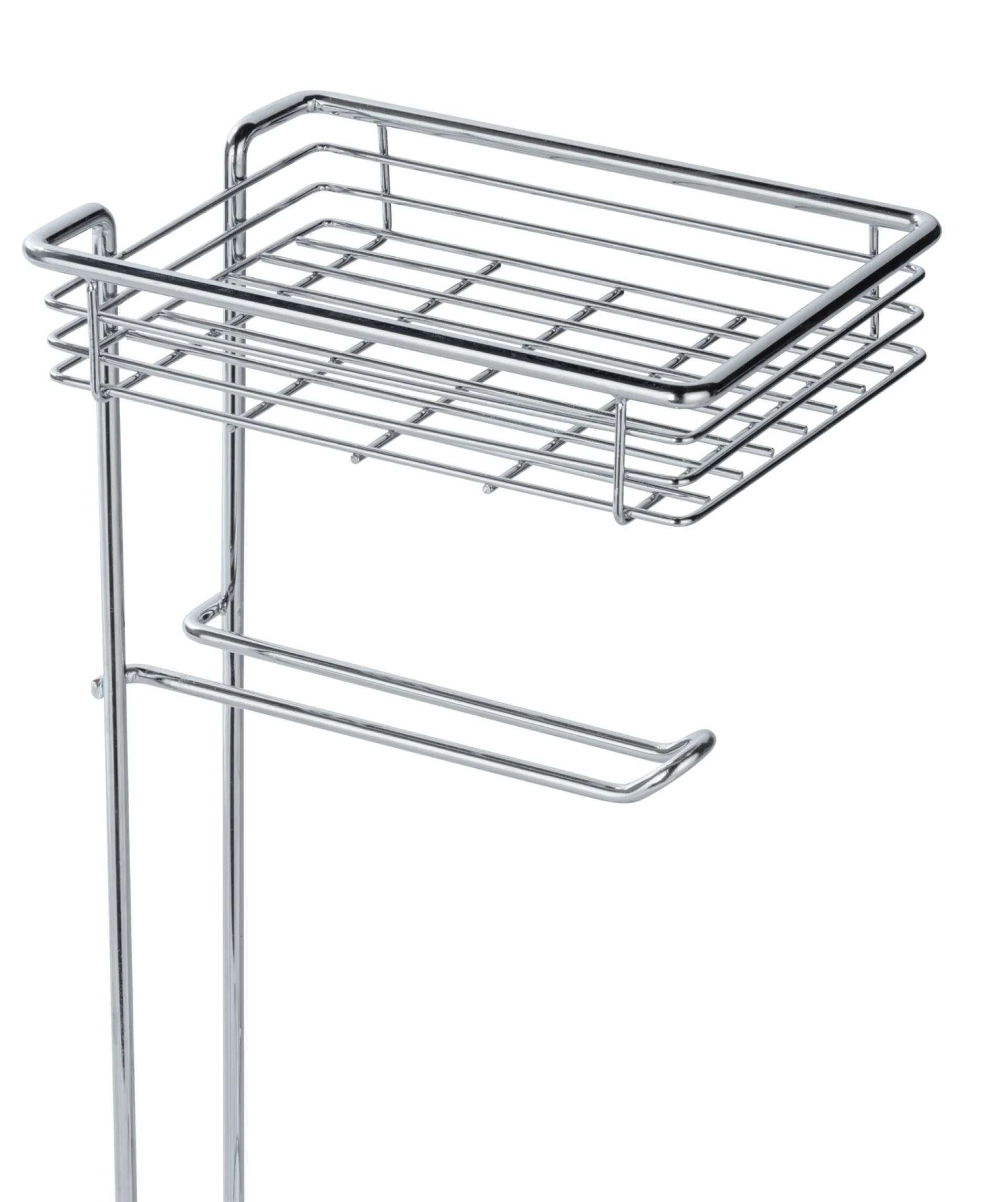 WENKO Toilettenpapierhalter, Chrom, mit Bevorrater und Ablage
