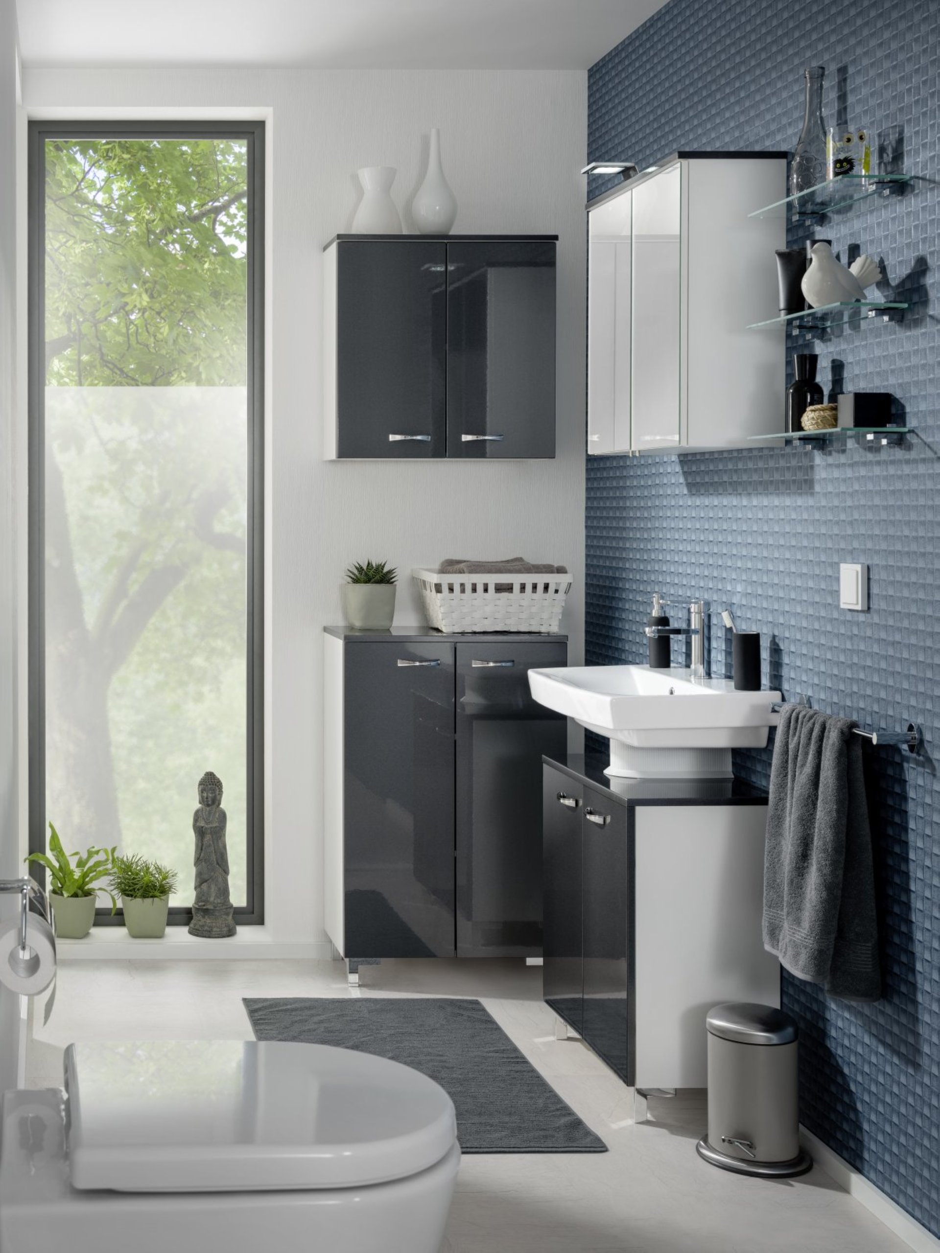 Fackelmann Glasablage 40 cm, 2 Halter für Wandmontage