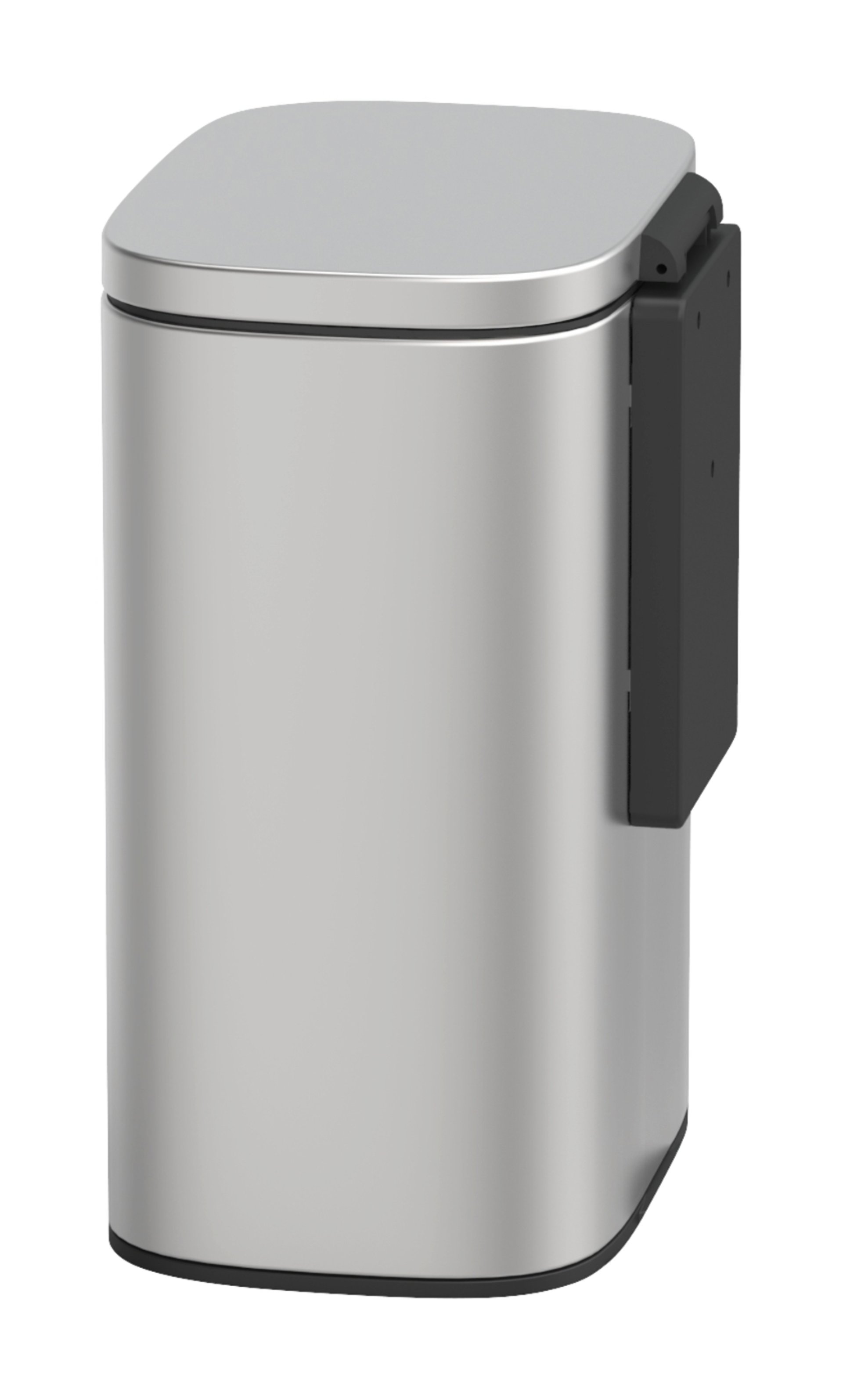 WENKO SARE Kosmetikeimer 5 Liter, Silber matt, mit Absenkautomatik, zur Wandmontage