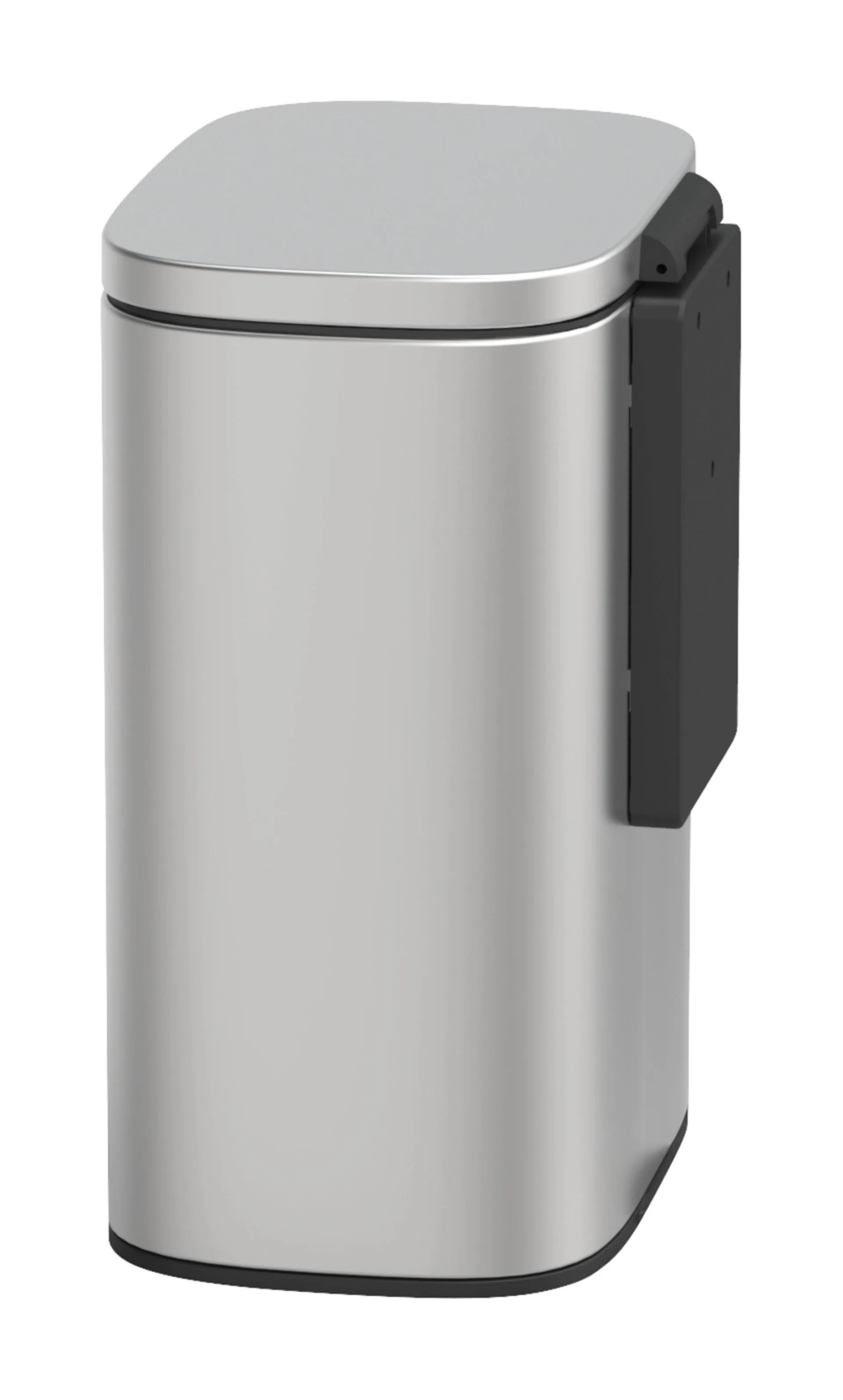 WENKO SARE Kosmetikeimer 5 Liter, Silber matt, mit Absenkautomatik, zur Wandmontage