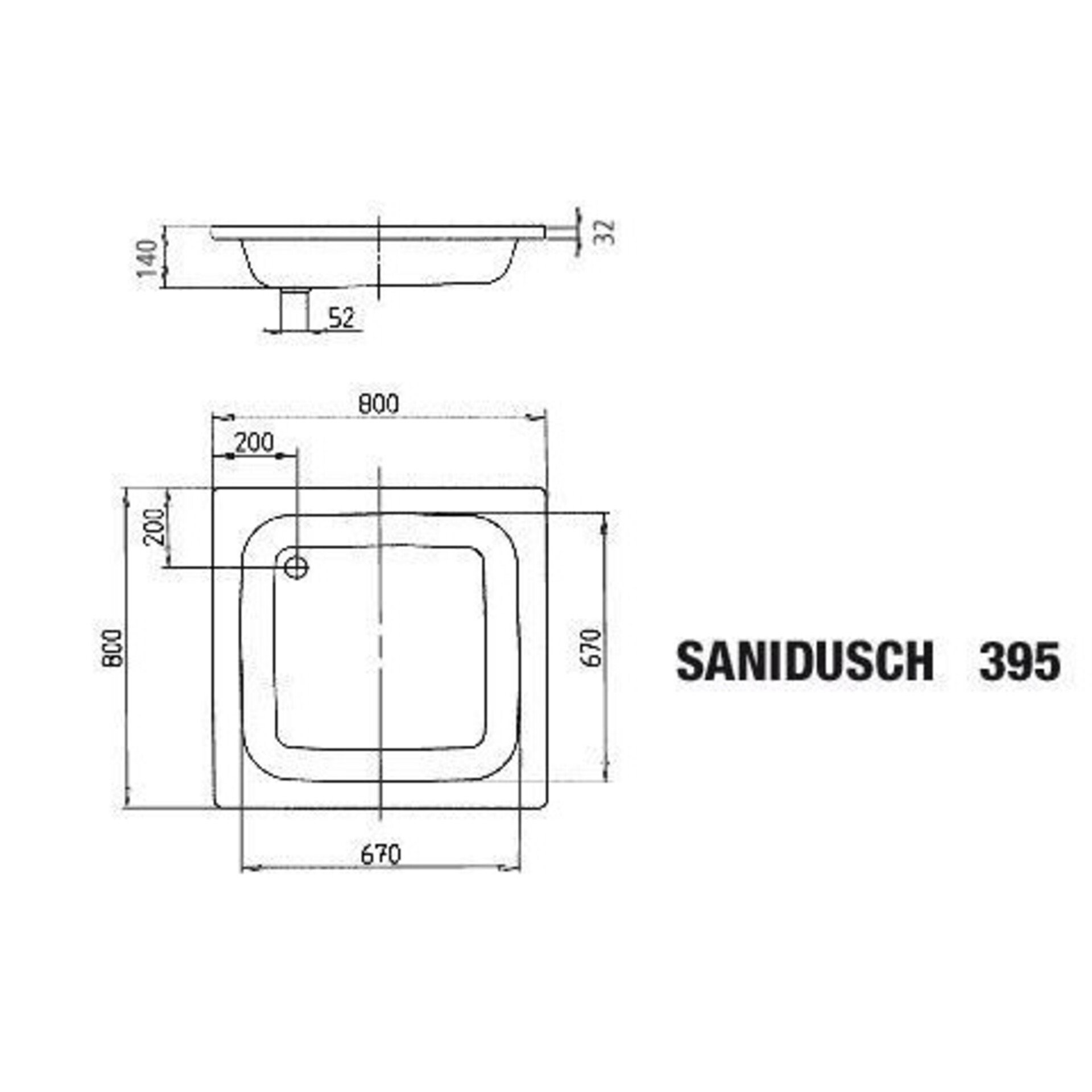 KALDEWEI SANIDUSCH Duschwanne 80 cm breit, Weiß, Mod. 395