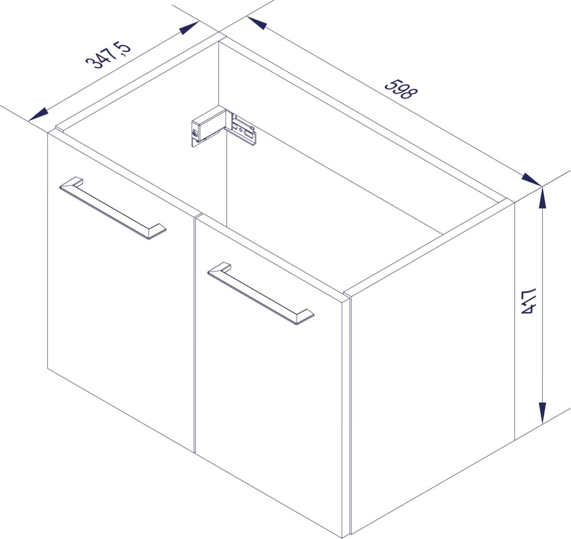 Fackelmann LIMA Waschtischunterschrank 60 cm, Weiß