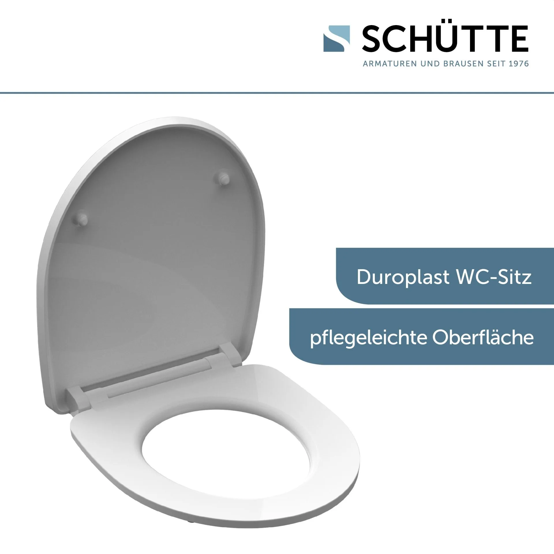 SCHÜTTE WHITE WAVE WC-Sitz, Kunststoff, mit Absenkautomatik und Schnellverschluss