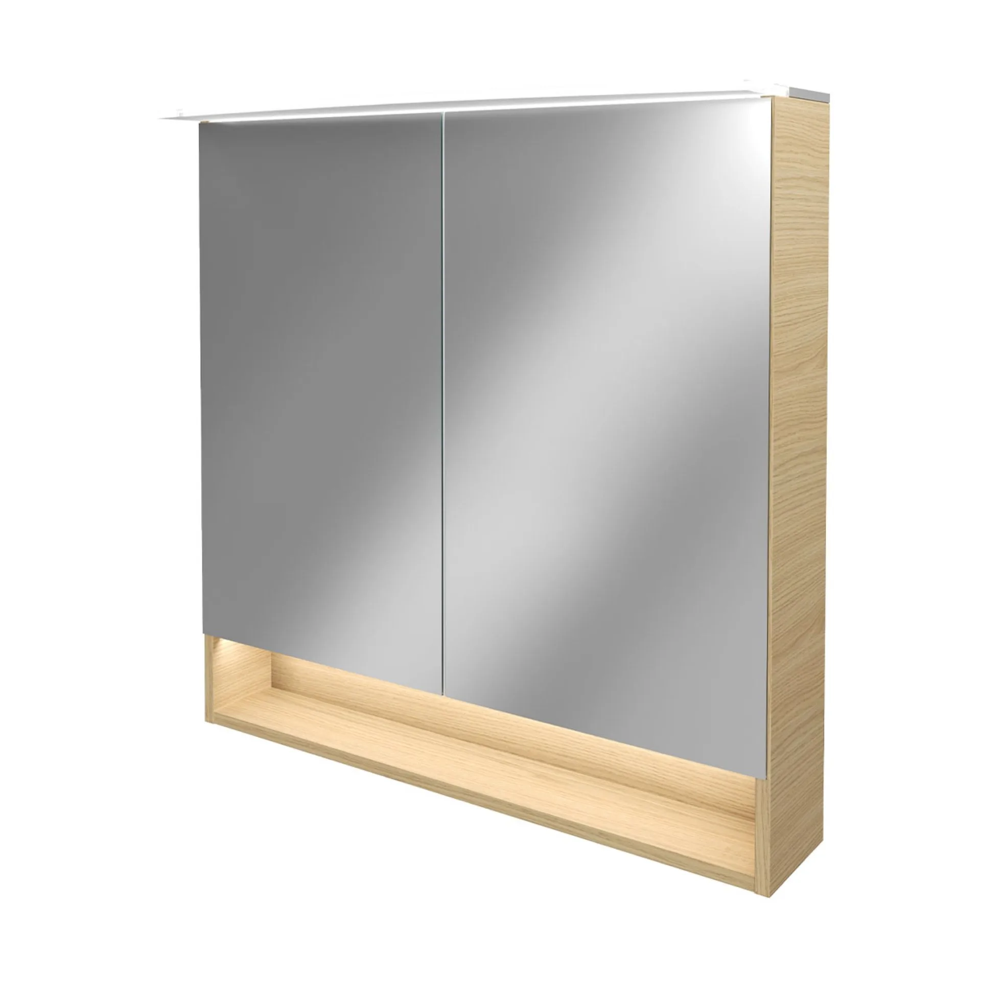 FACKELMANN B.STYLE LED Spiegelschrank 80 cm breit, Braun
