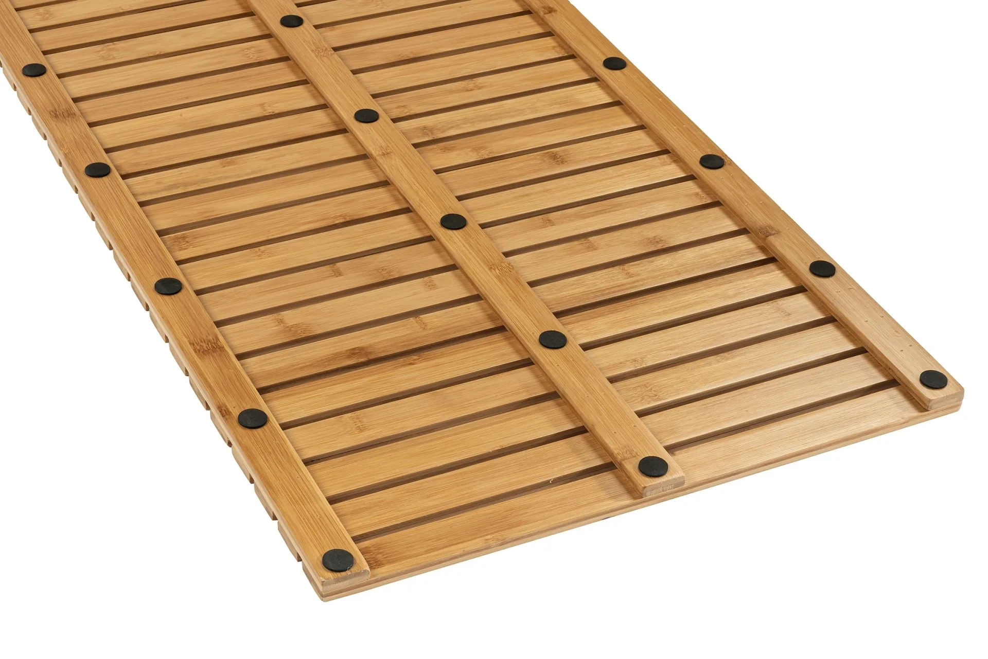 WENKO INDOOR&OUTDOOR Badematte 100 x 50 cm, Braun, aus Bambus
