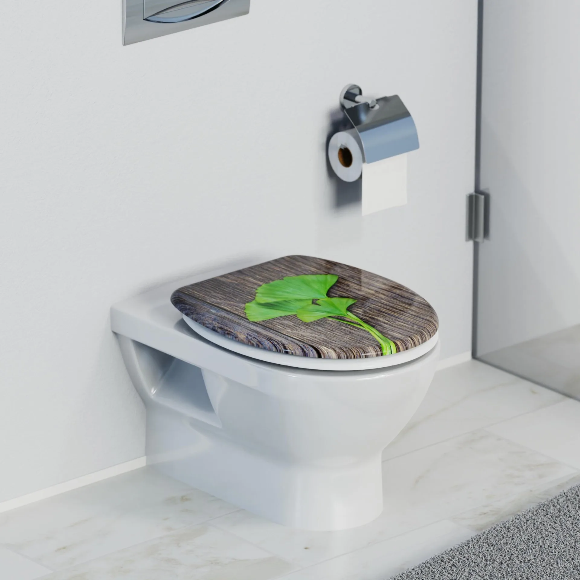 SCHÜTTE GINGO UND WOOD WC-Sitz, Kunststoff, mit Absenkautomatik