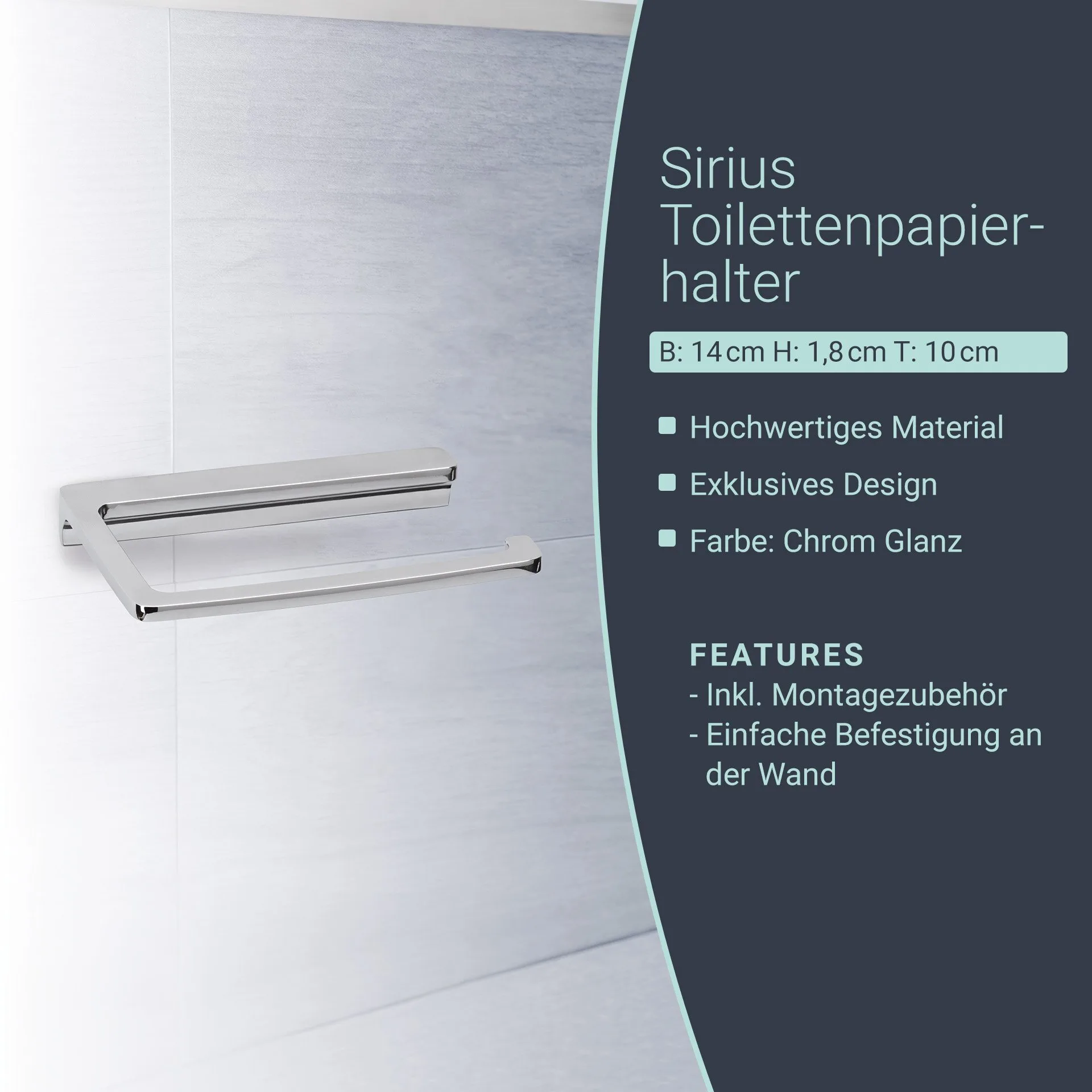 BadeDu SIRIUS Toilettenpapierhalter Chrom