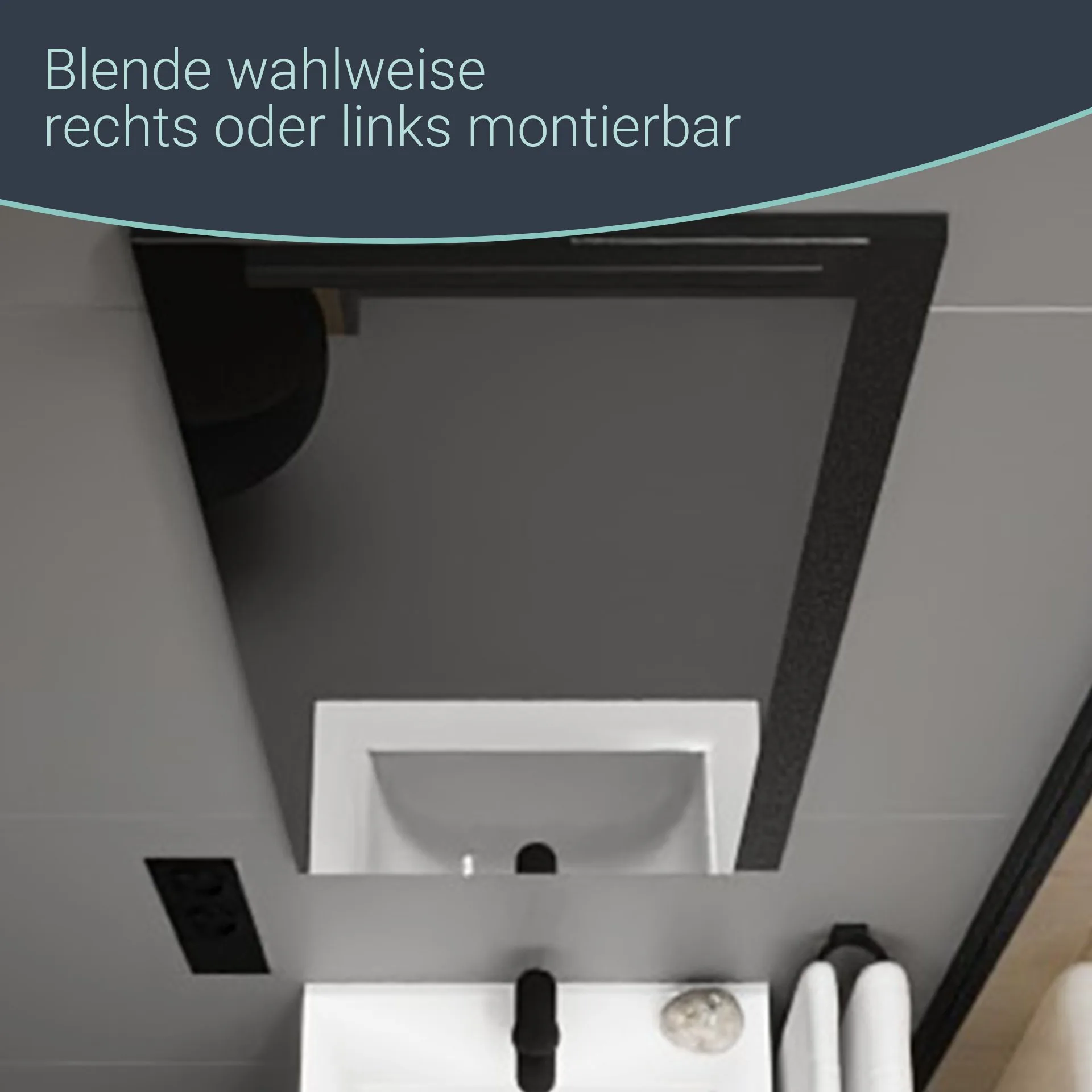 BADEDU LULE Spiegel 45,5 cm breit mit Blende