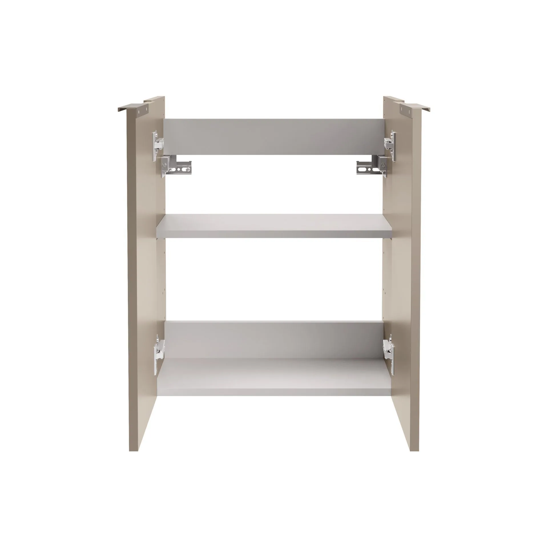 FACKELMANN SBC B.PARIS Gäste WC Waschtisch Set 55 cm breit, Grau, Waschbecken Keramik Weiß, Hahnloch links