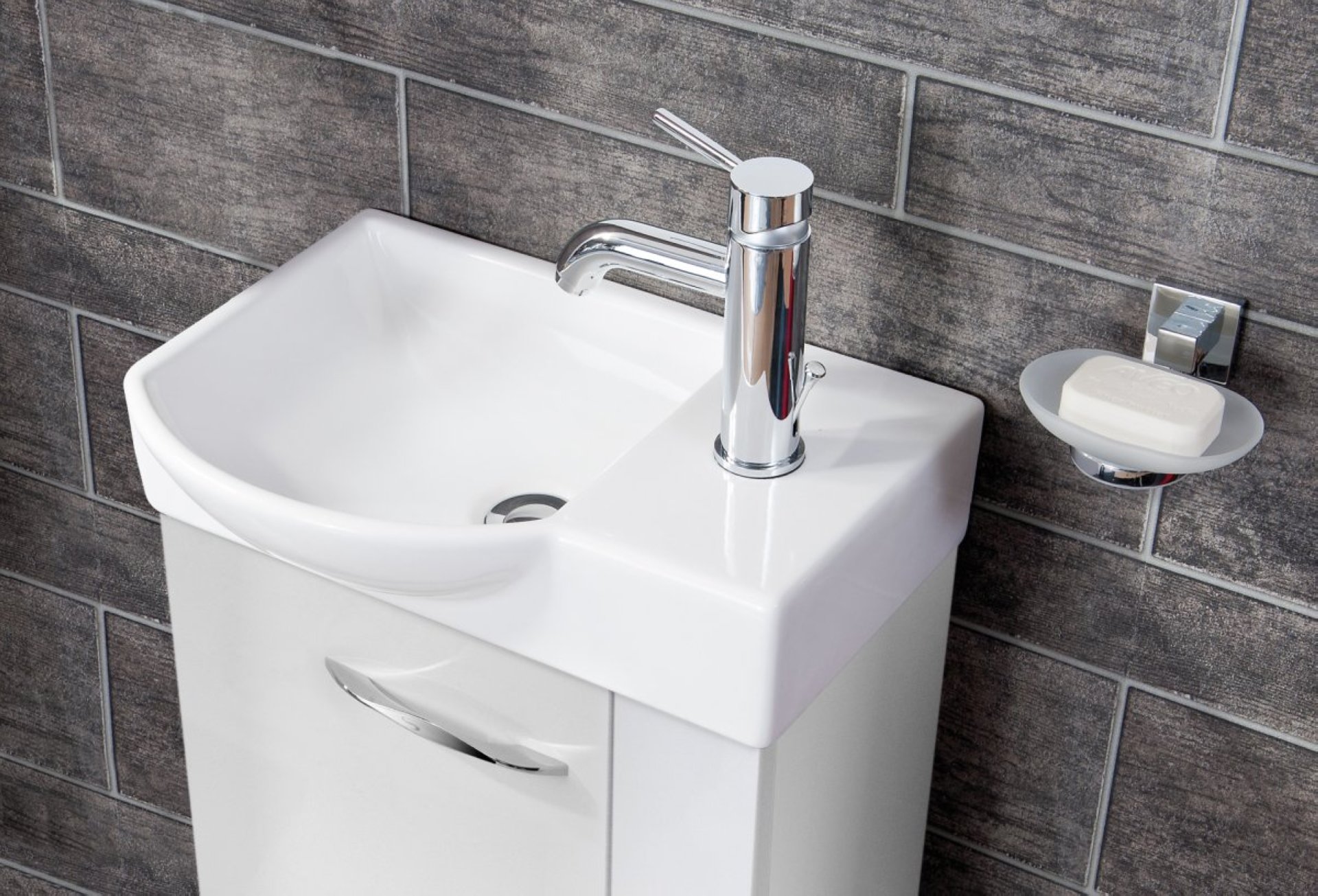 Fackelmann A-VERO Waschbecken 45 cm aus Keramik, Weiß