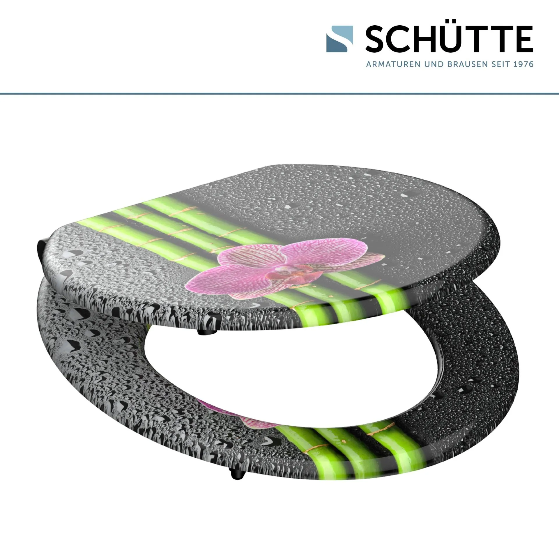 SCHÜTTE ASIA WC-Sitz, Grau, MDF, mit Absenkautomatik