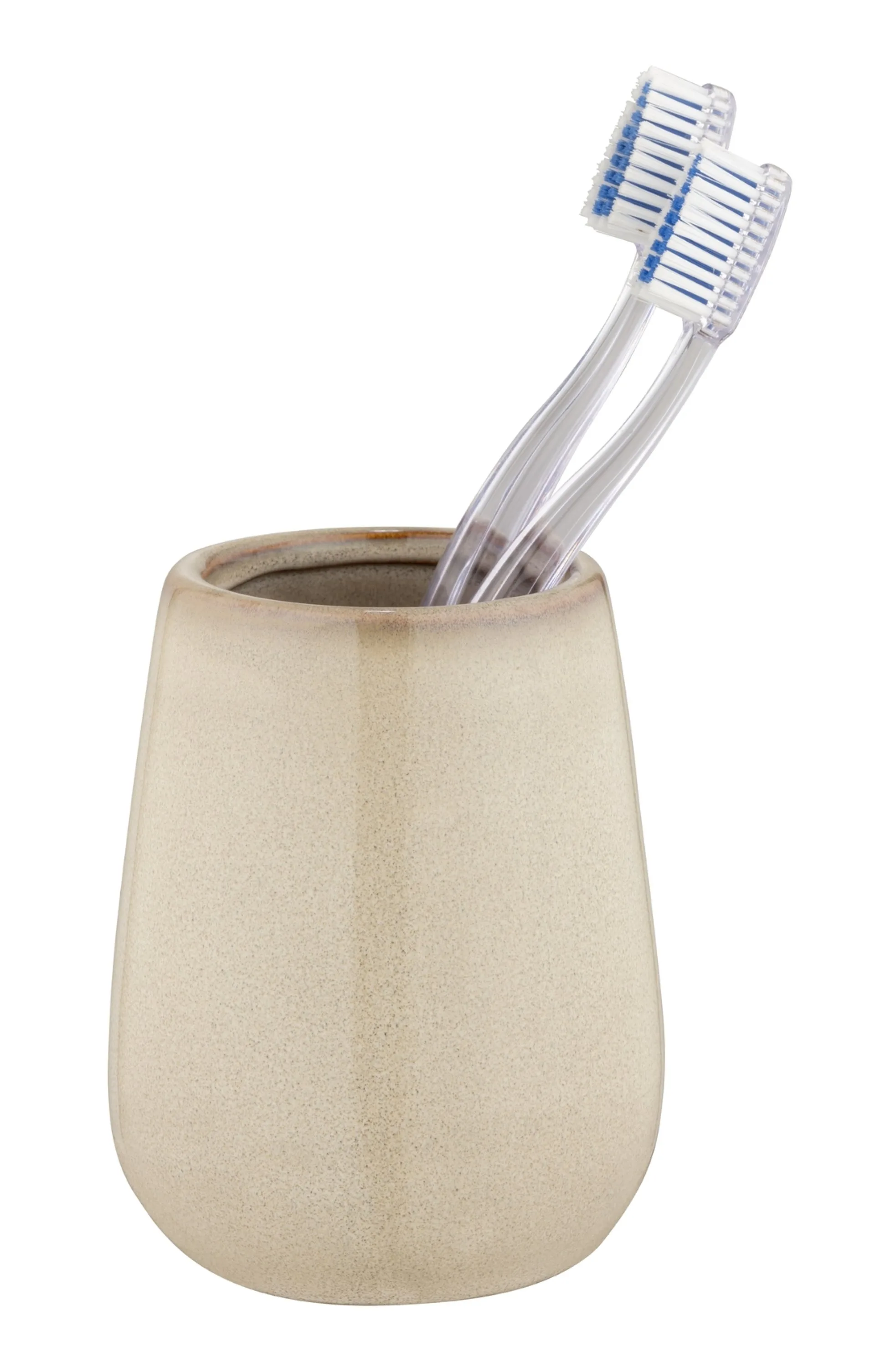 WENKO SIRMIONE Accessoire Set, Beige, Zahnputzbecher, Seifenspender, Keramik