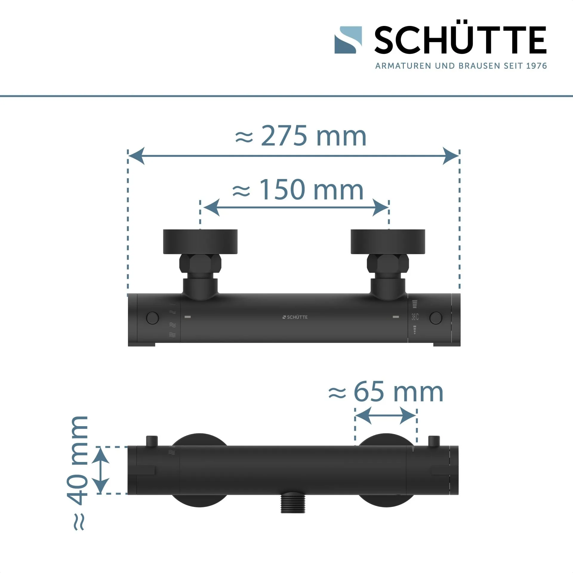 SCHÜTTE LONDON Duschthermostat, Schwarz matt