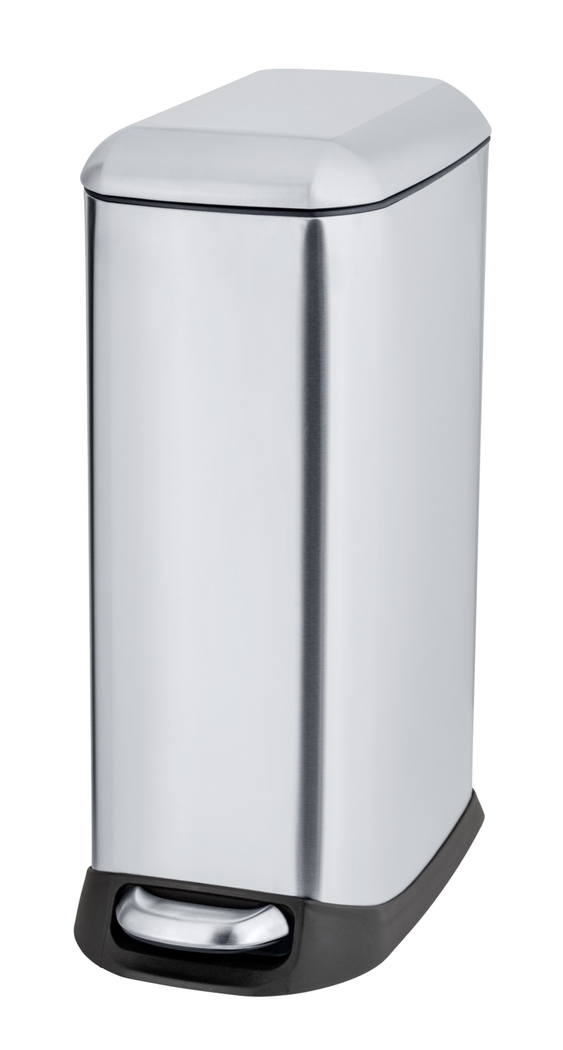 WENKO DESIGN Mülleimer 20 Liter, Silber, mit Absenkautomatik