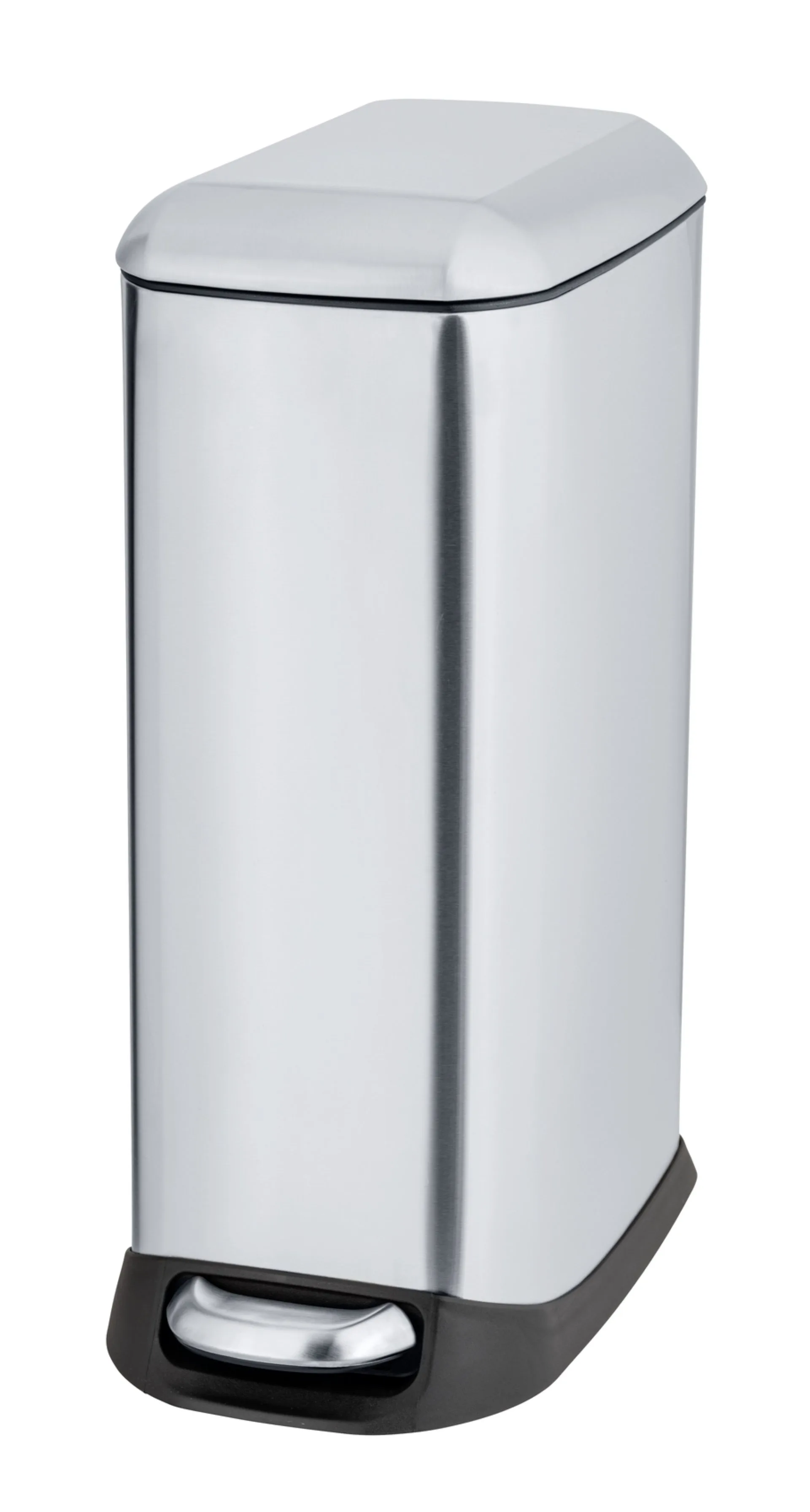 WENKO DESIGN Mülleimer 20 Liter, Silber, mit Absenkautomatik