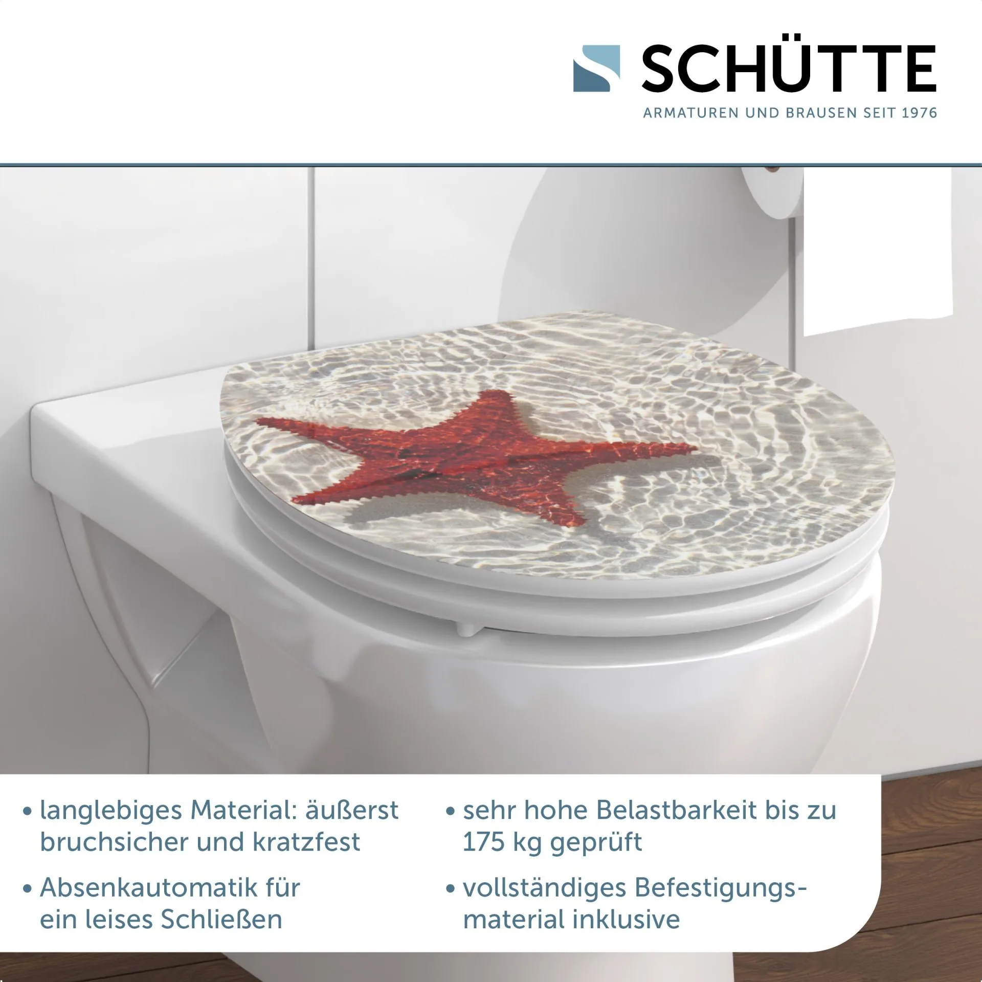 SCHÜTTE RED STARFISH WC-Sitz, MDF HG, mit Absenkautomatik