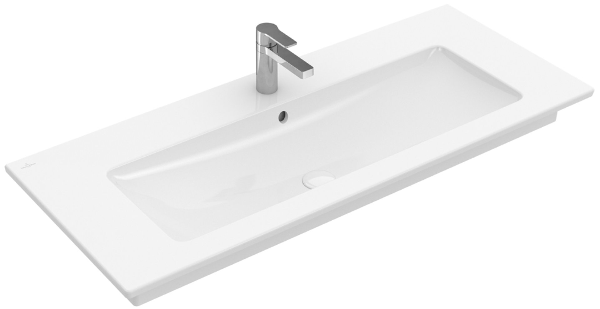 VILLEROY & BOCH VENTICELLO Waschbecken Keramik 120 cm breit, Weiß, mit Überlauf
