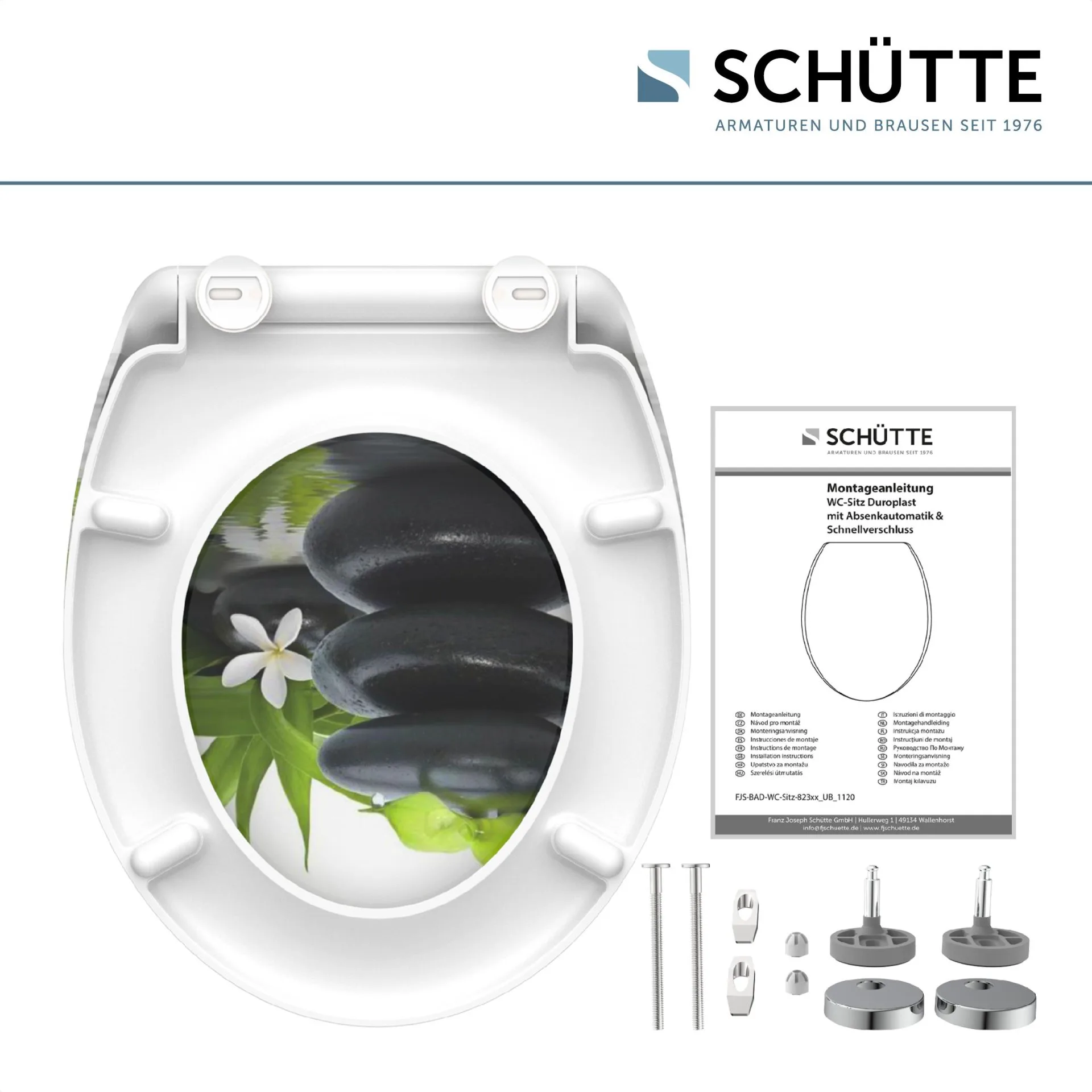 SCHÜTTE JASMIN WC-Sitz, Kunststoff, mit Absenkautomatik und Schnellverschluss