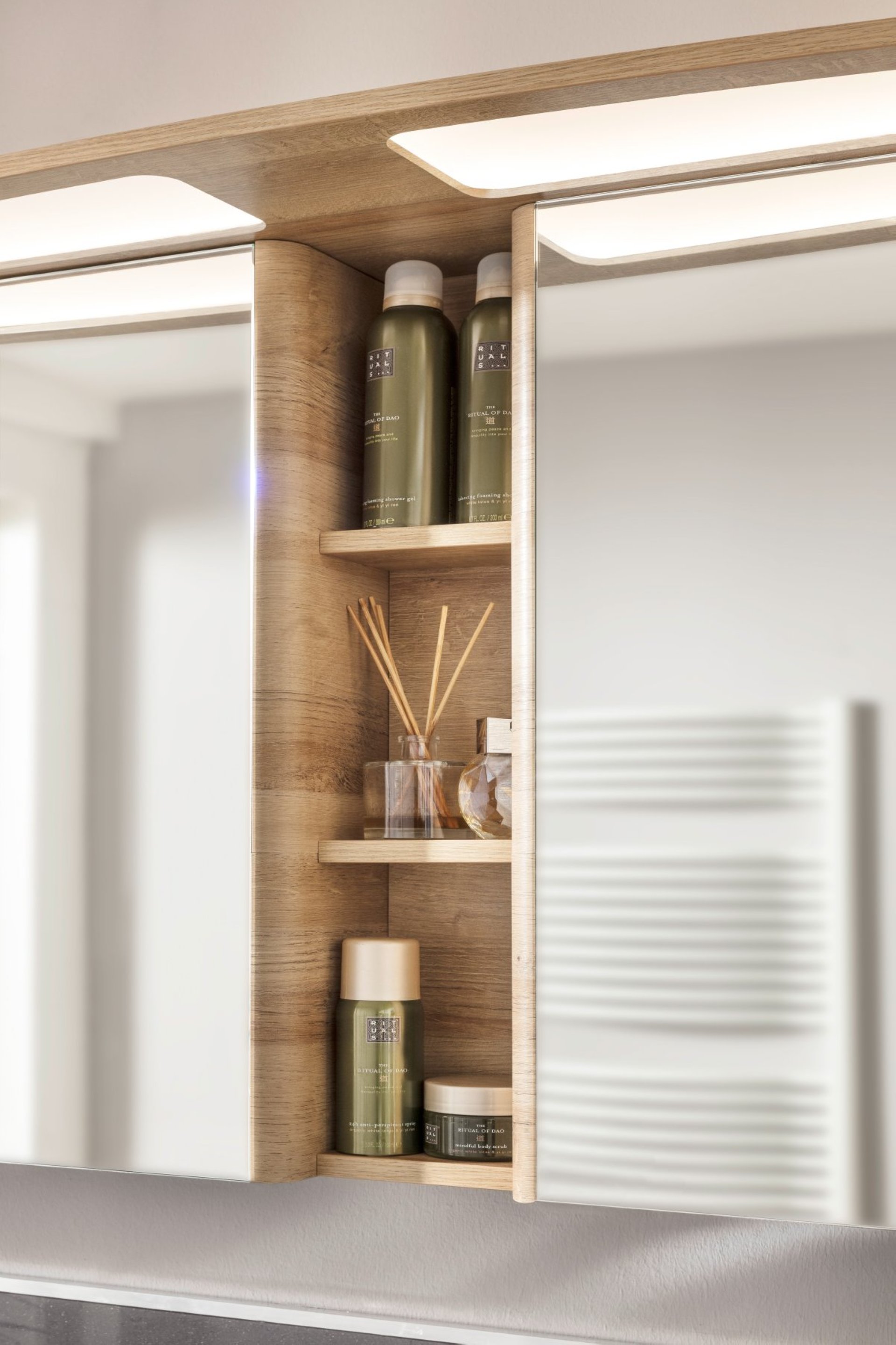 Lanzet CLASSICO Spiegelschrank 140 cm, Hellbraun