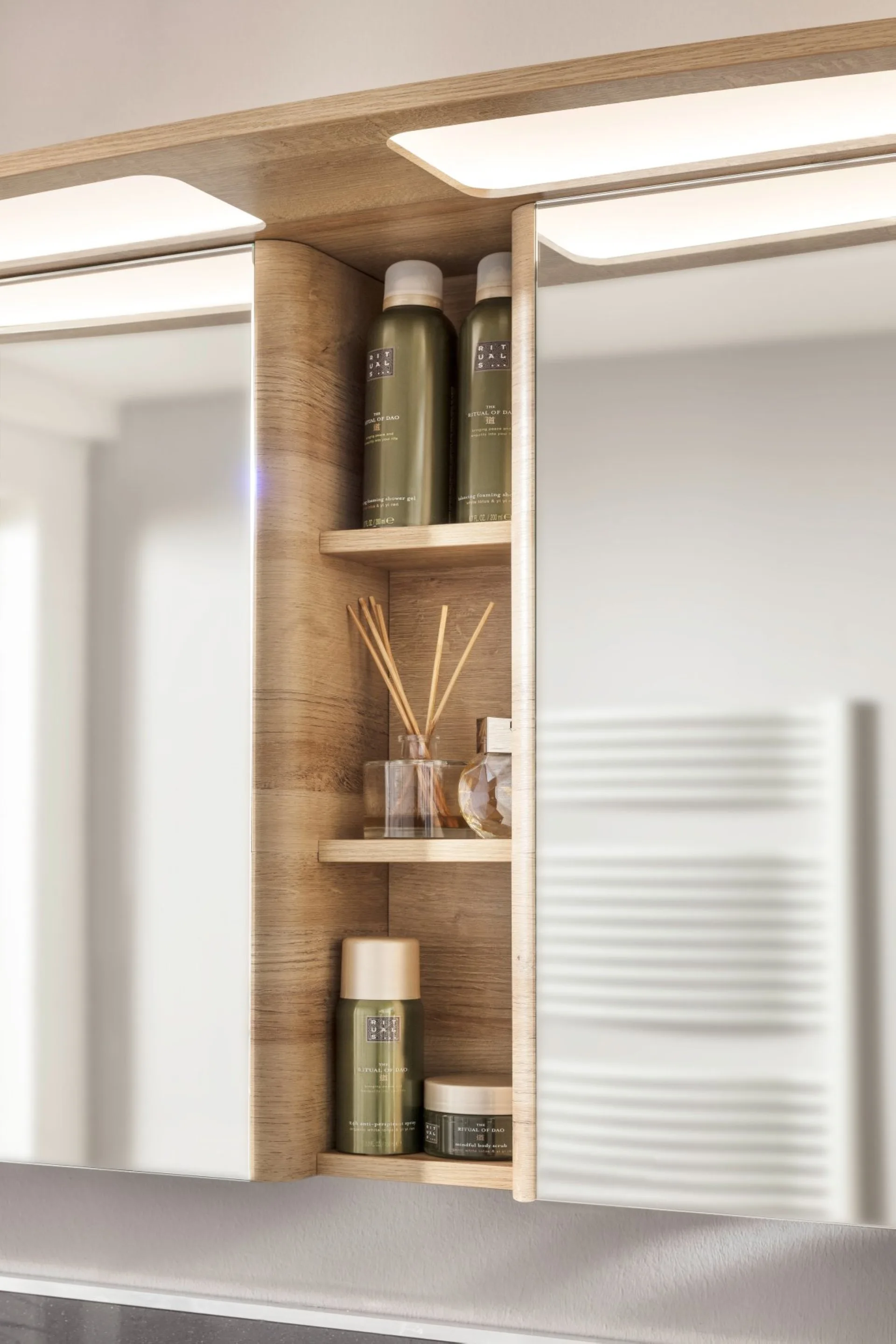 Lanzet CLASSICO Spiegelschrank 140 cm, Hellbraun