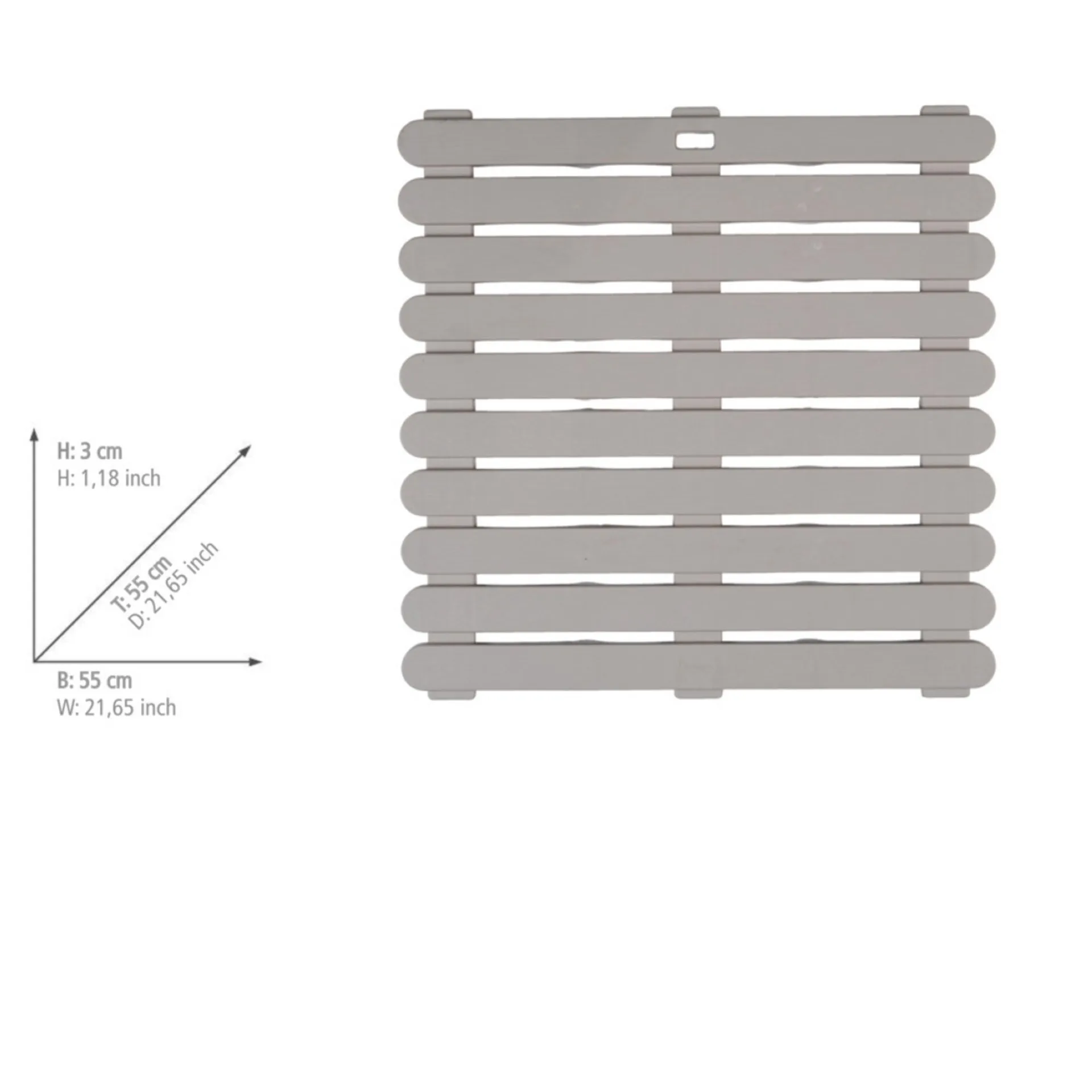 WENKO INDOOR&OUTDOOR Badematte 55 x 55 cm, Beige