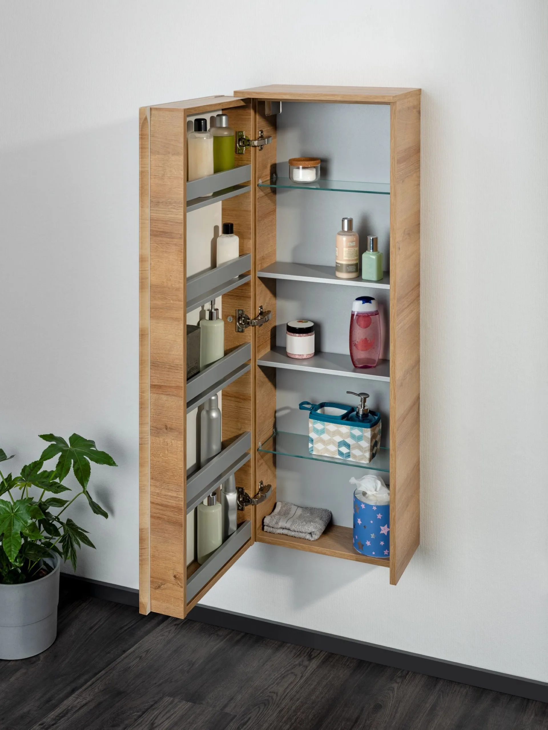 Lanzet Kofferschrank 40,5 cm, Hellbraun, links