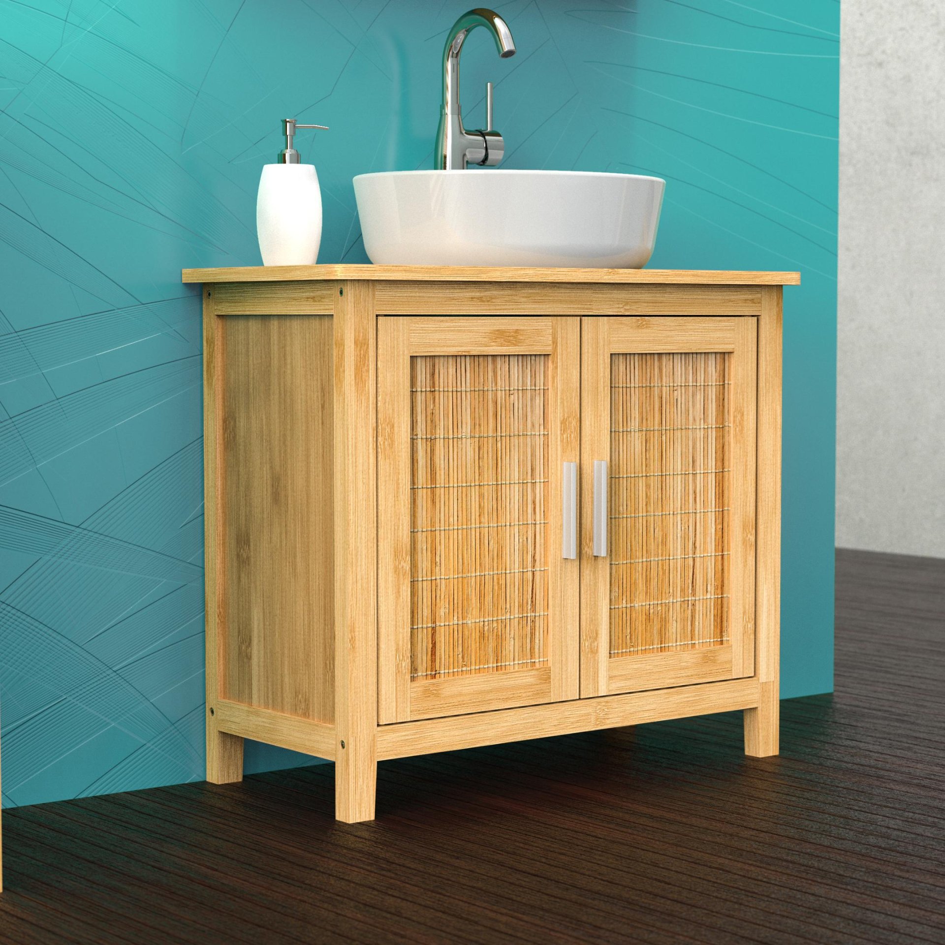 EISL BAMBUS Waschbeckenunterschrank 67 cm breit, Braun