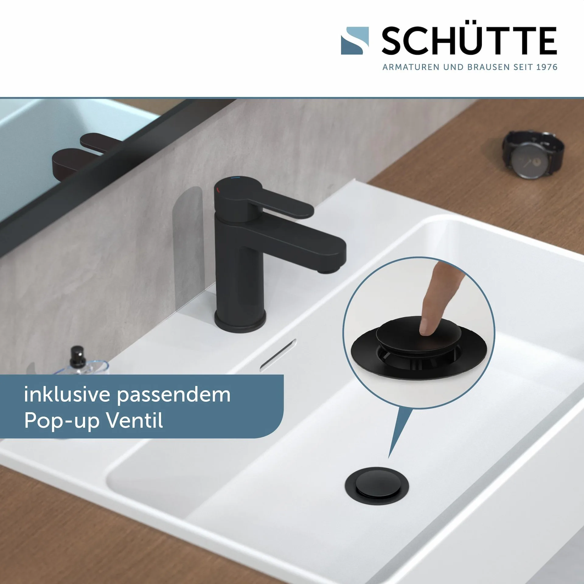 Schütte ELEPHANT Waschtischarmatur, Schwarz matt