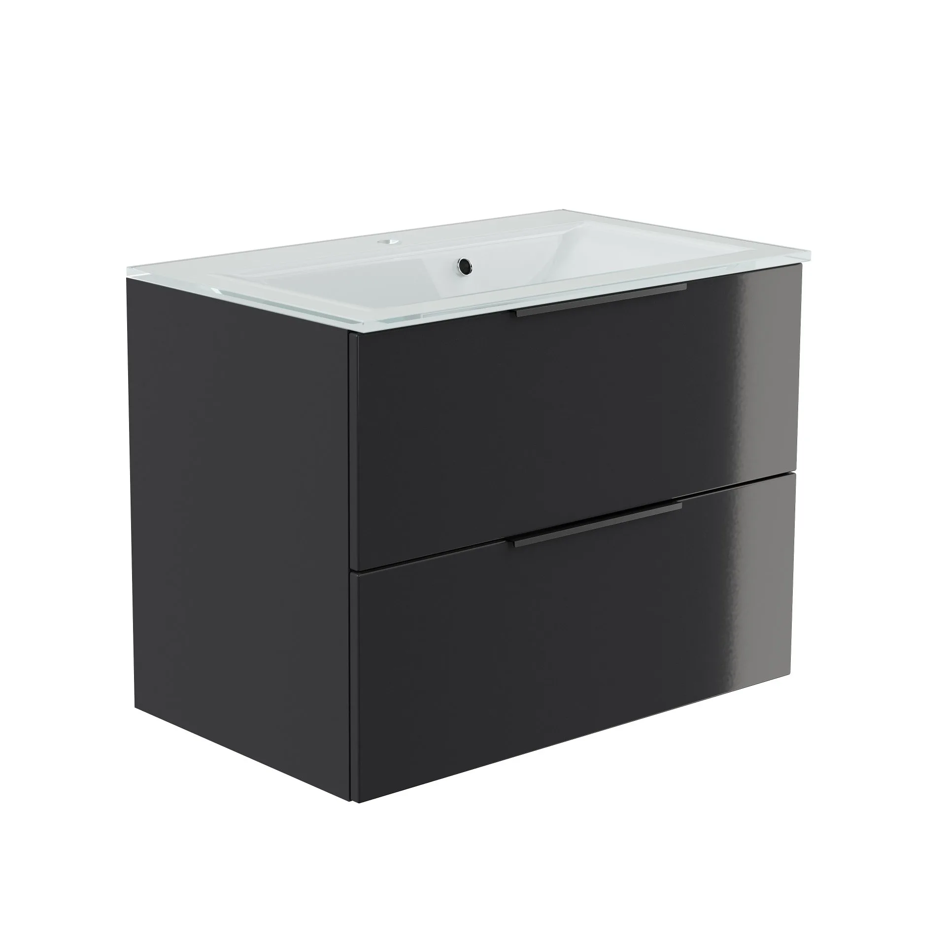 FACKELMANN LUNA Waschbeckenunterschrank 80 cm breit, Anthrazit