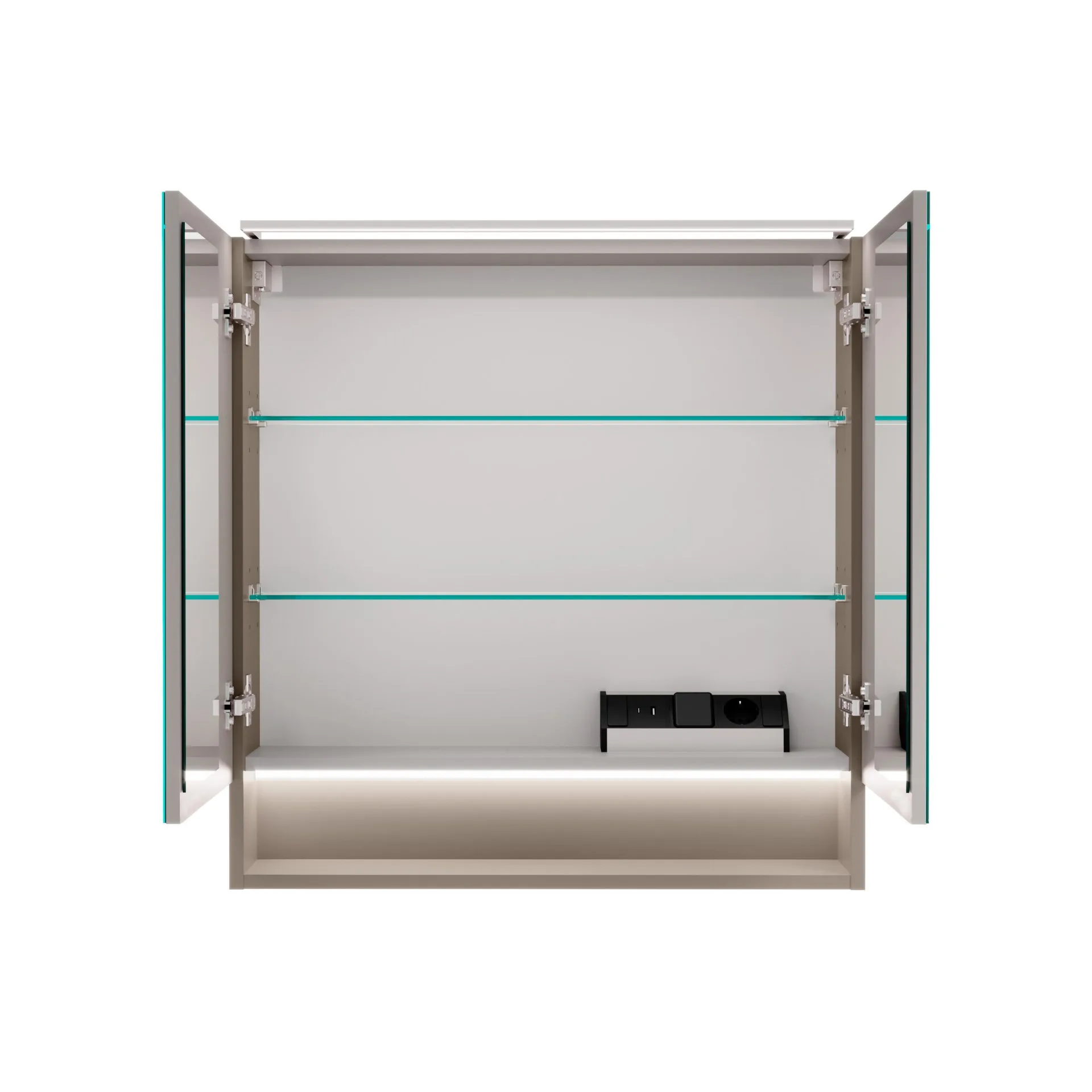 FACKELMANN B.PARIS LED Spiegelschrank 70 cm breit, Grau