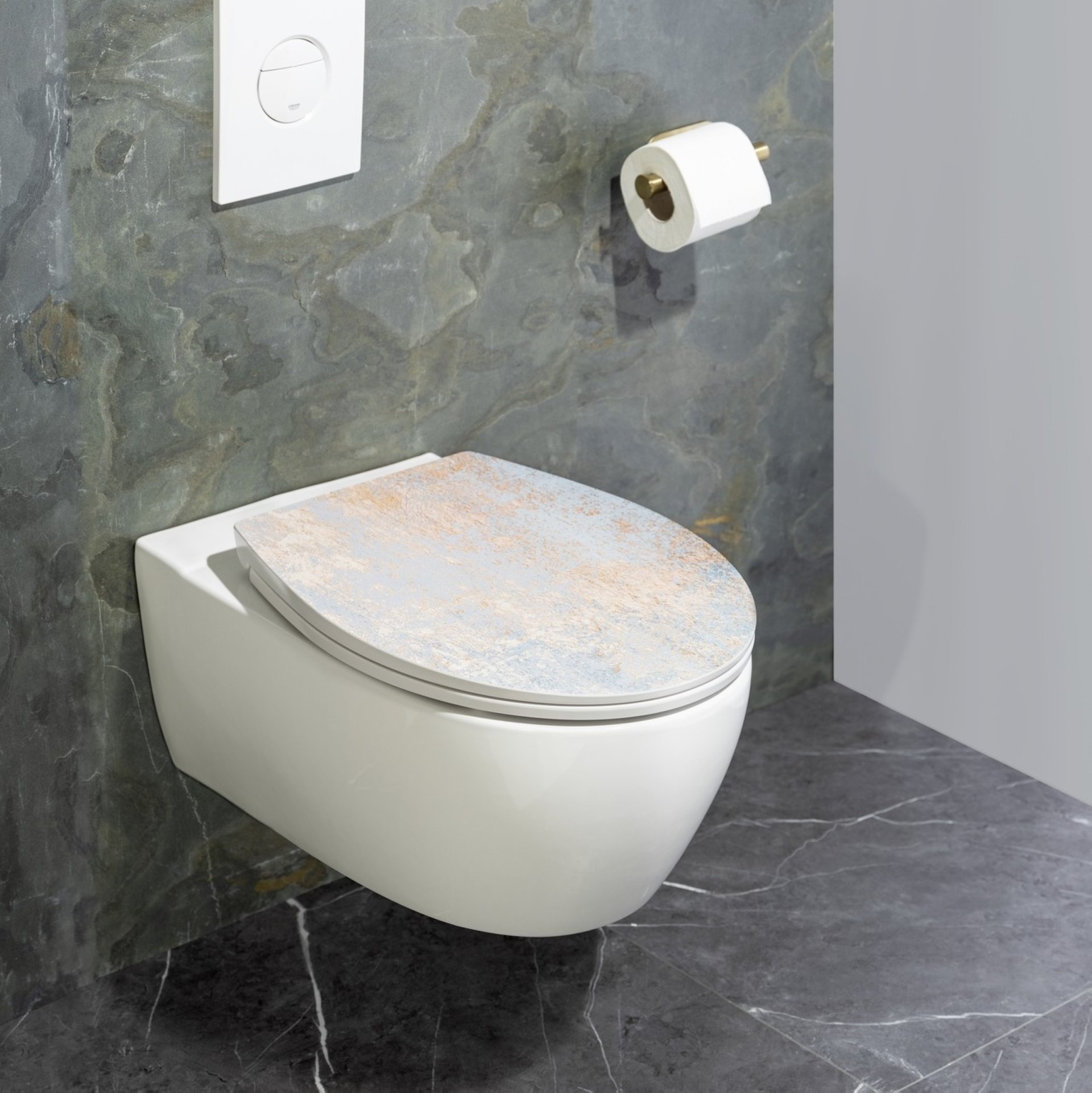 WENKO AGATE WC-Sitz Gold, mit Absenkautomatik