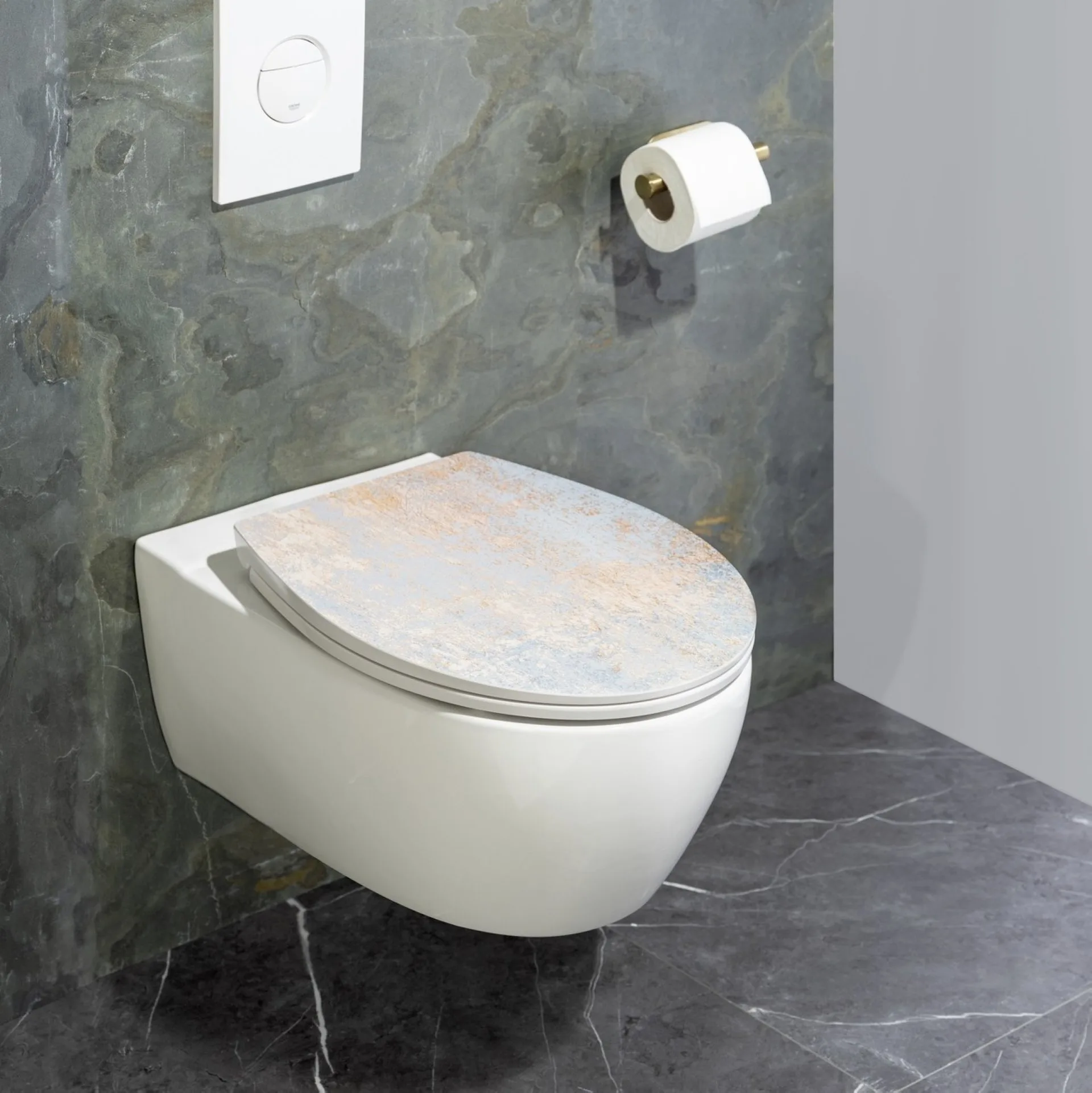 WENKO AGATE WC-Sitz Gold, mit Absenkautomatik