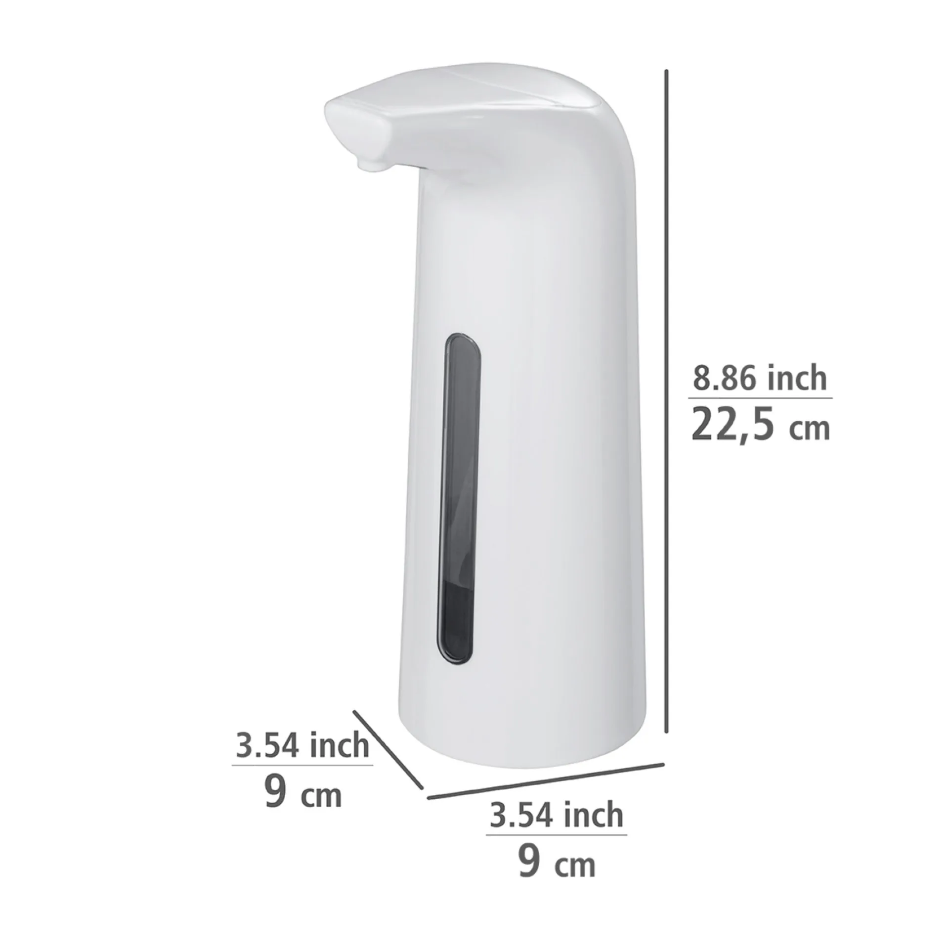WENKO LARINO Seifenspender 400 ml, Weiß, Desinfektionsmittelspender, mit Infrarot