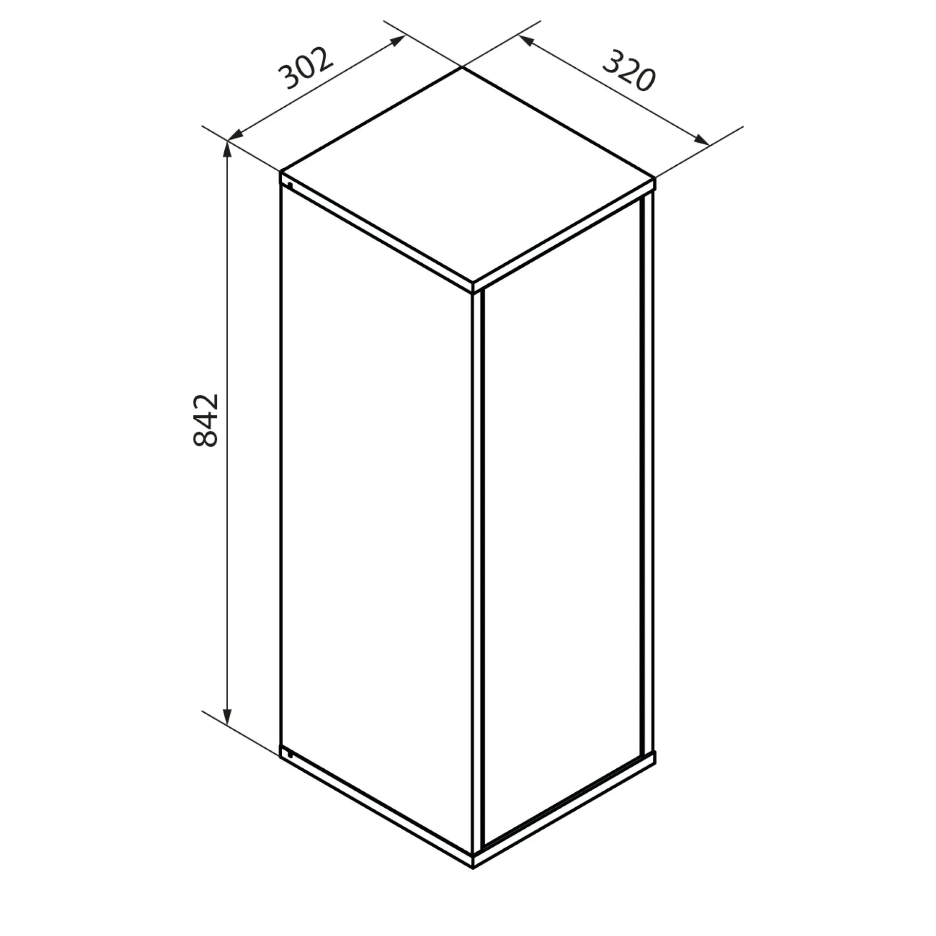 FACKELMANN COMPACT LINE Midischrank 30 cm breit, Braun hell