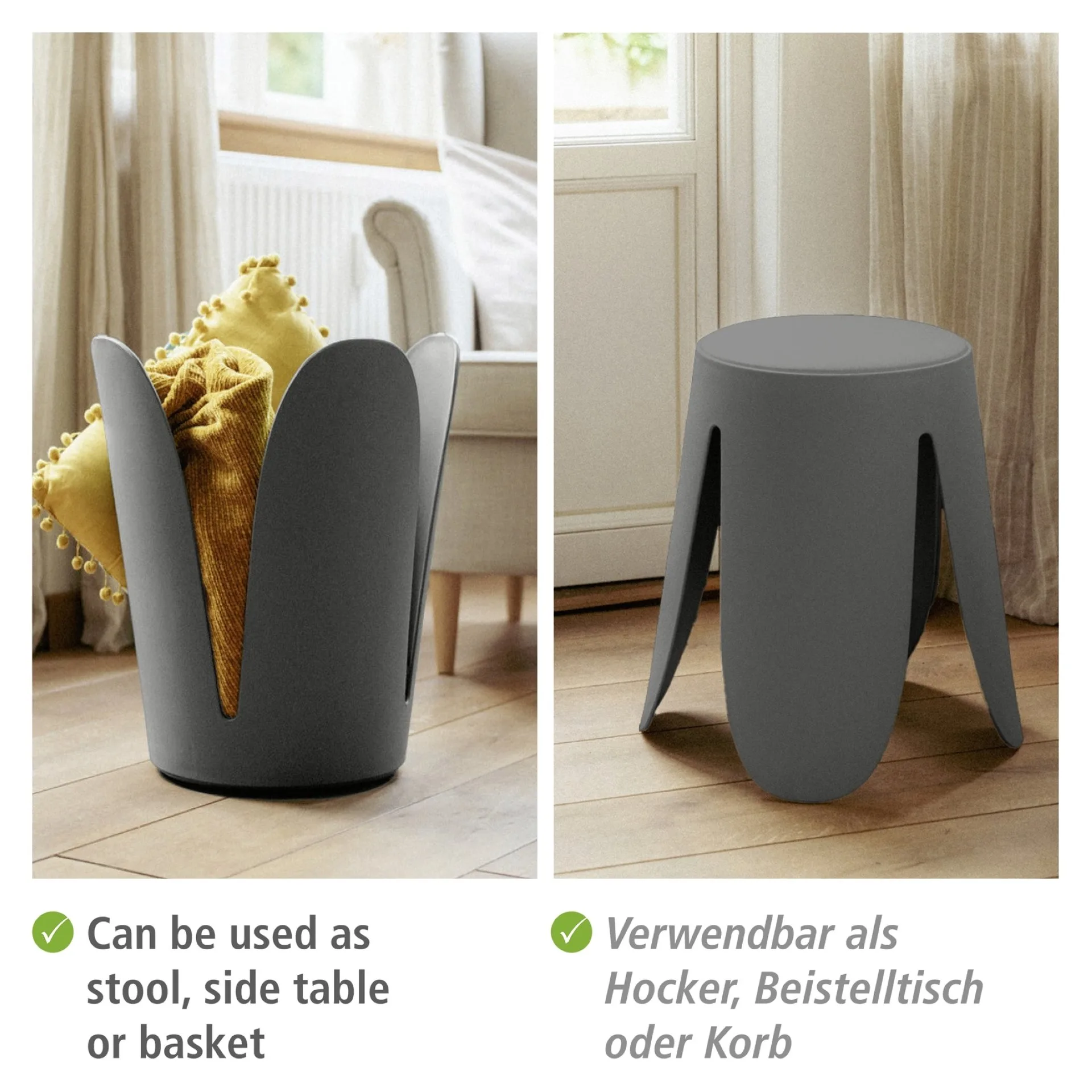 WENKO COMISO Badhocker, Grau matt