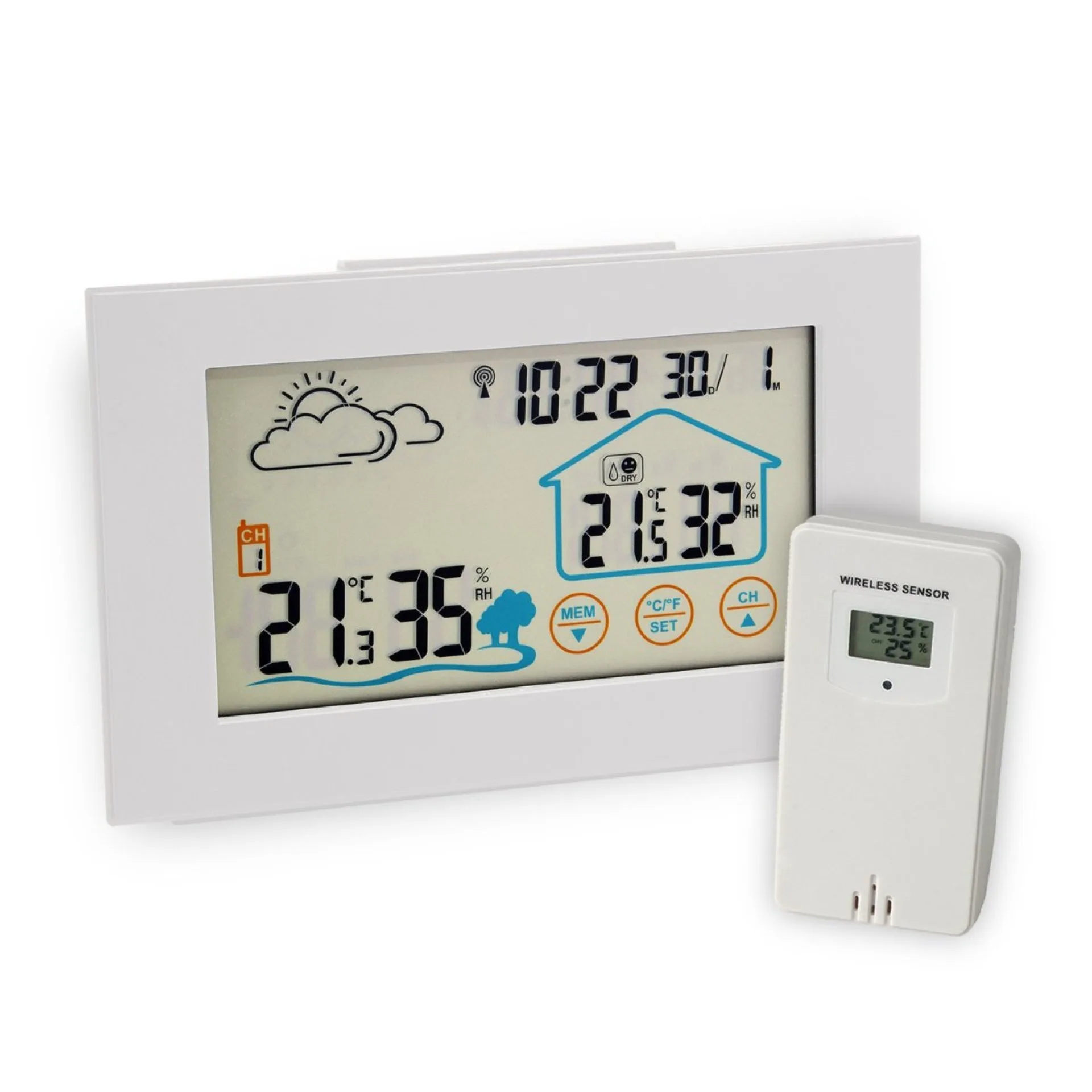 FACKELMANN Wetterstation 21,6 cm breit, Weiß, mit Funk