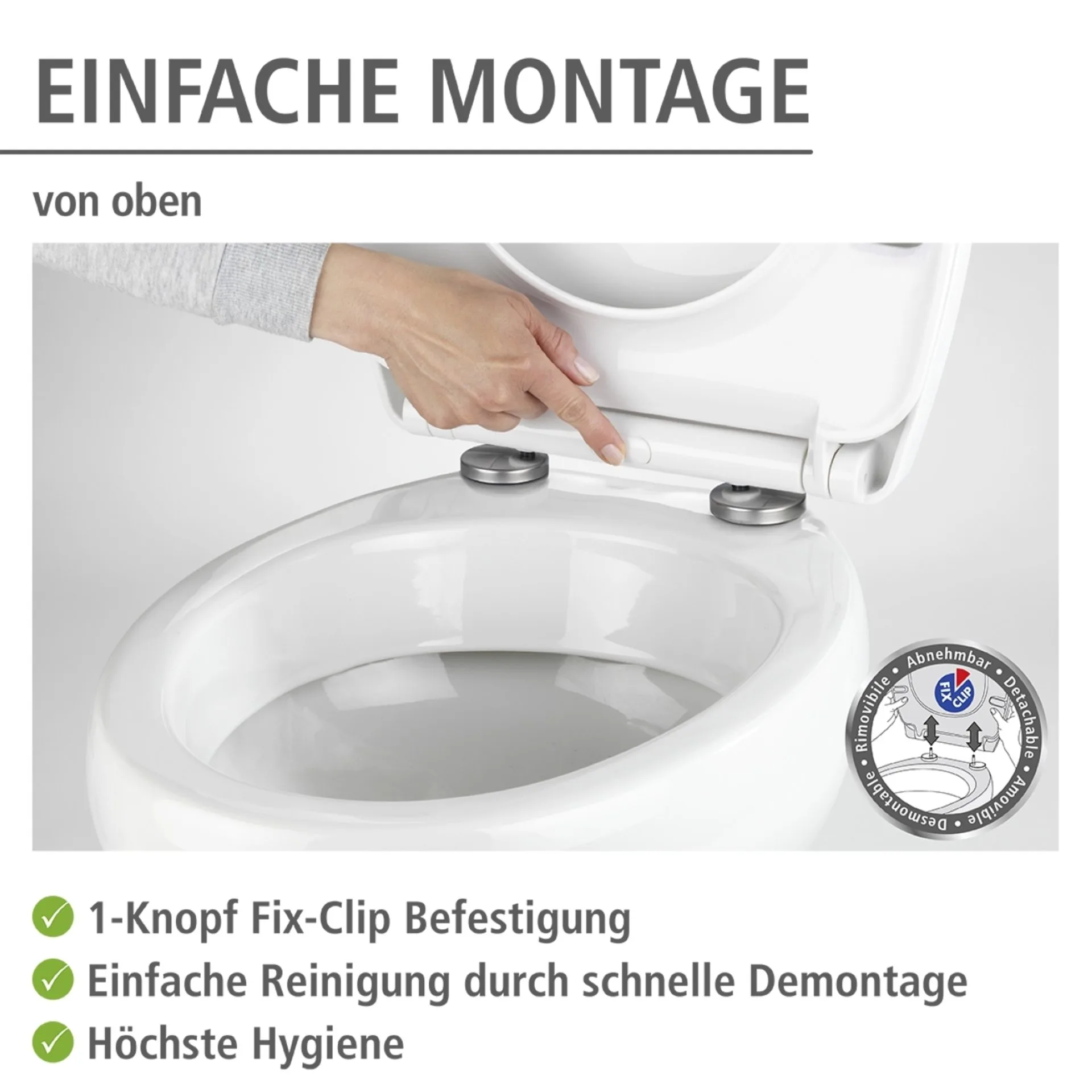 WENKO BALTIC WC-Sitz, Hochglanz, mit Absenkautomatik und Schnellbefestigung