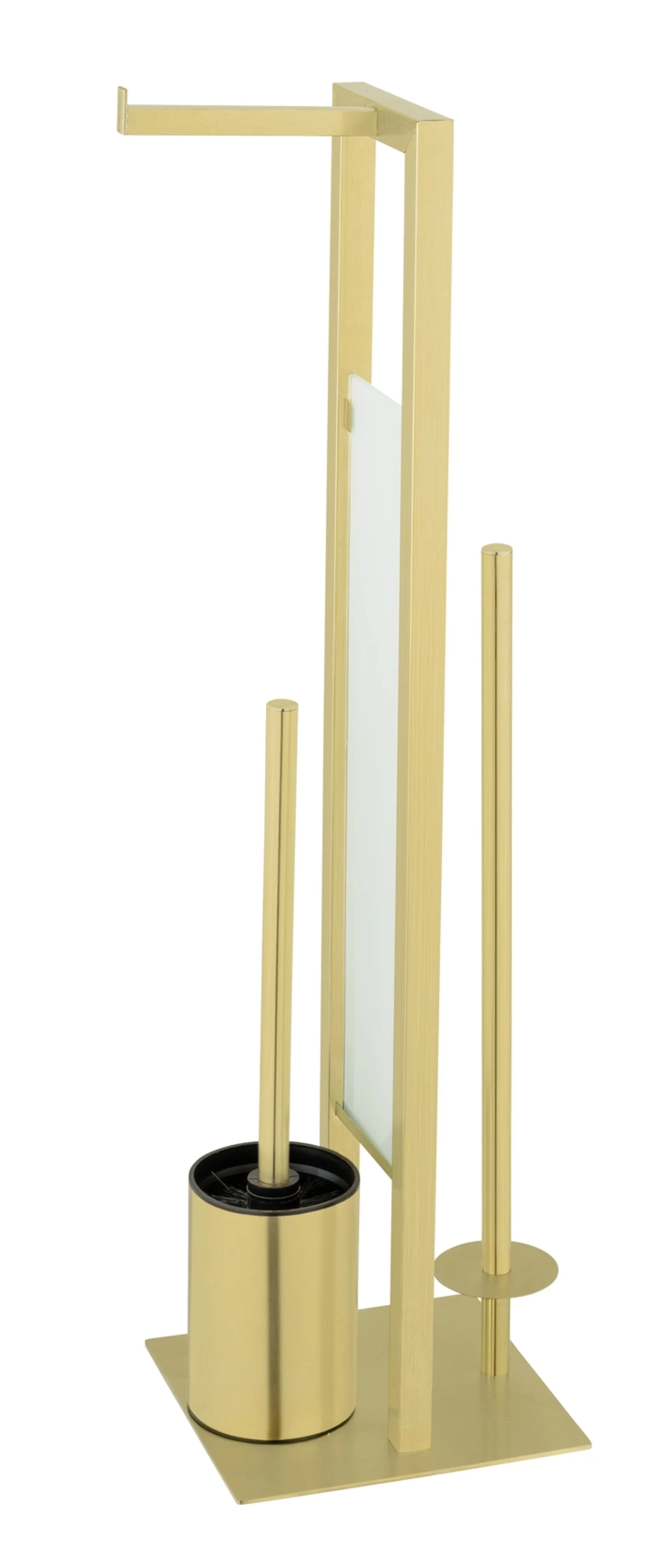 WENKO RIVALTA WC-Garnitur, Gold, mit Toilettenpapierhalter und Bevorrater, stehend