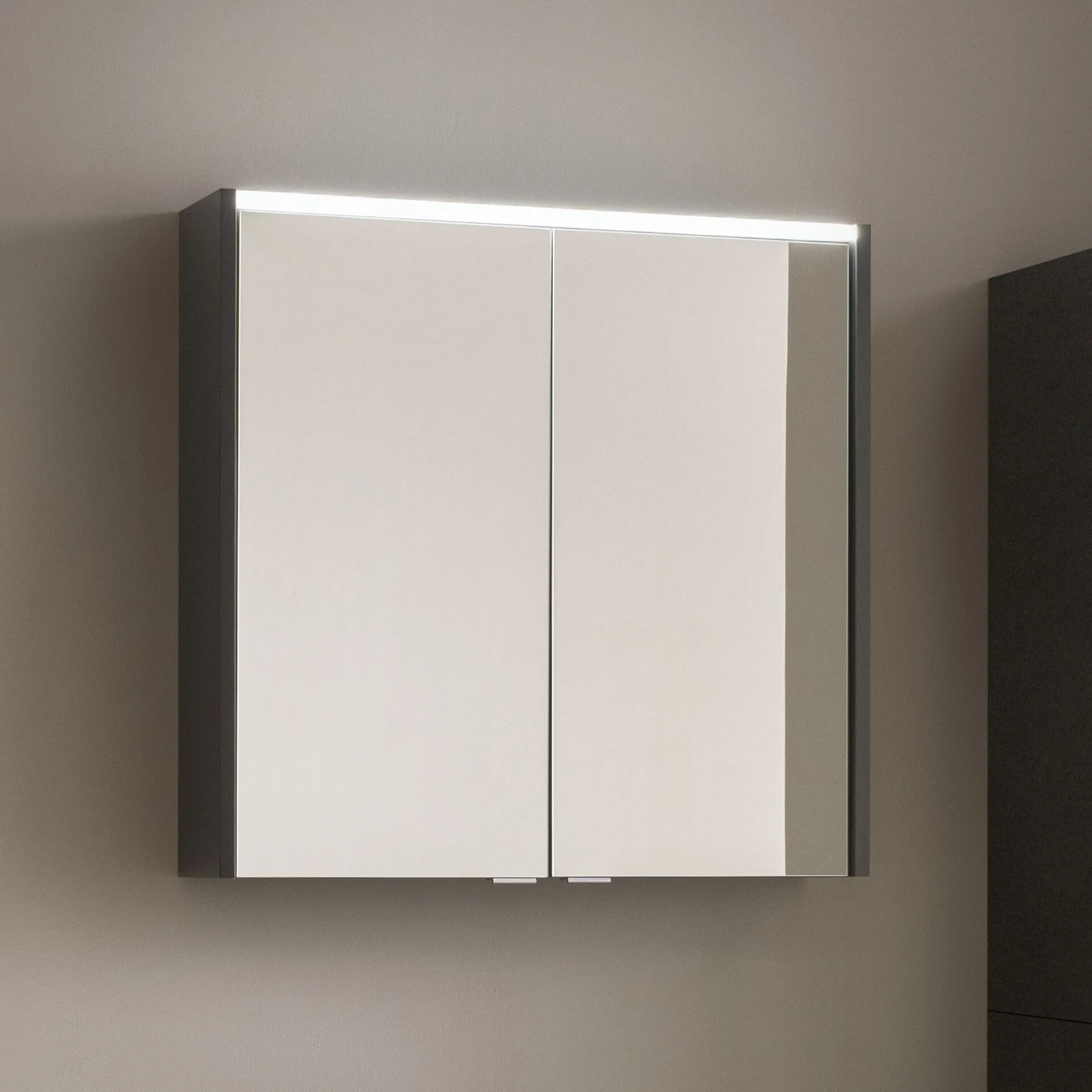 FACKELMANN B.ROUND LED Spiegelschrank 70 cm breit, Anthrazit