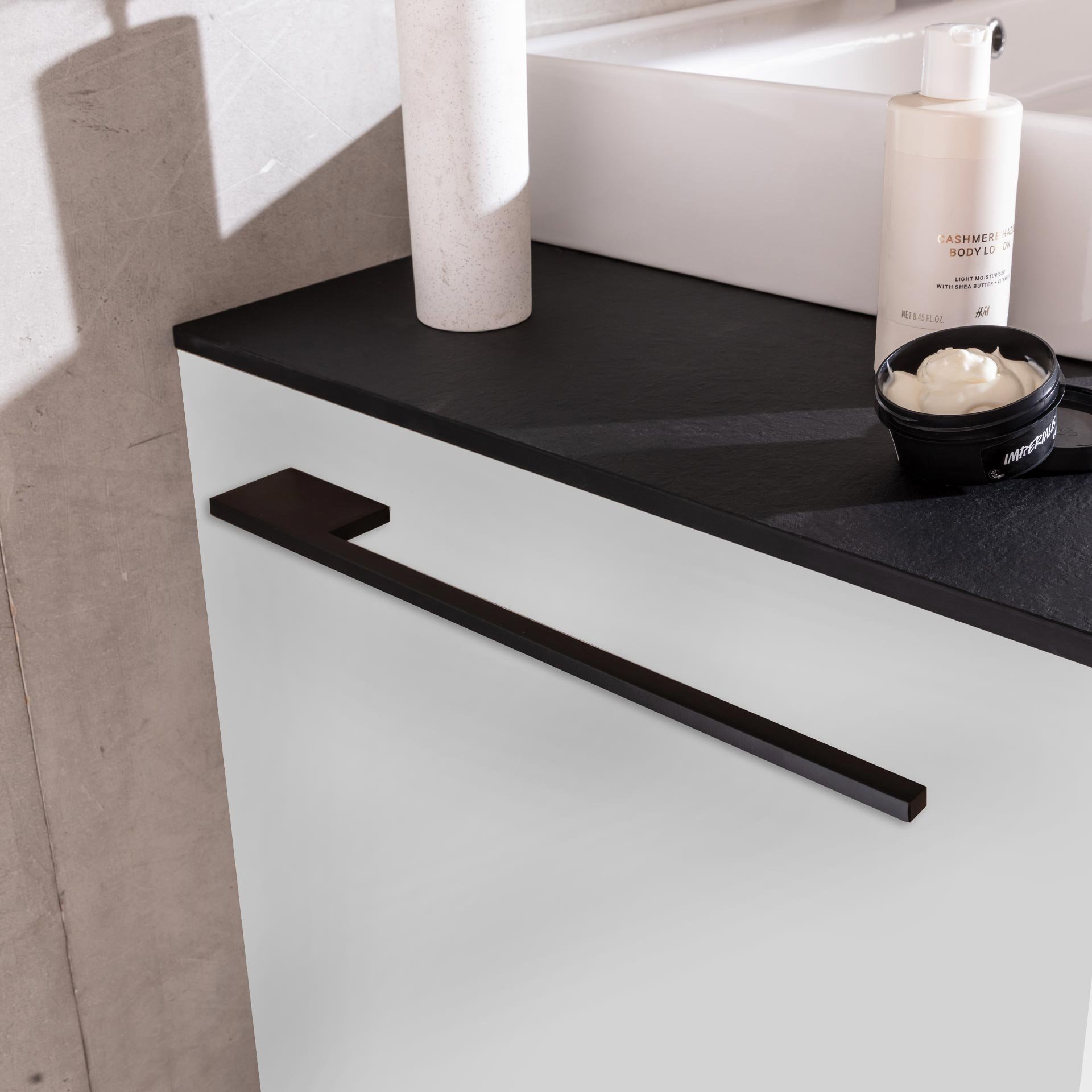 LANZET Handtuchhalter, Schwarz matt, 1-armig