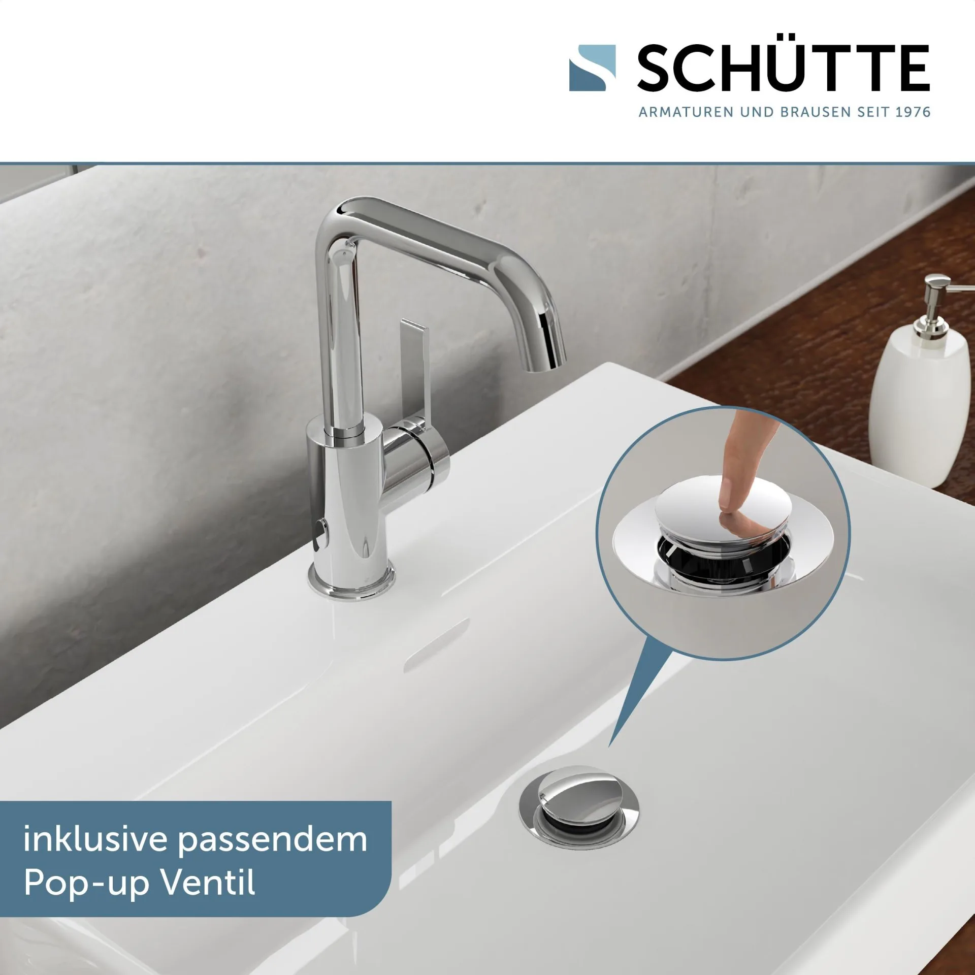 SCHÜTTE LOS ANGELES Waschtischarmatur, Chrom, schwenkbar
