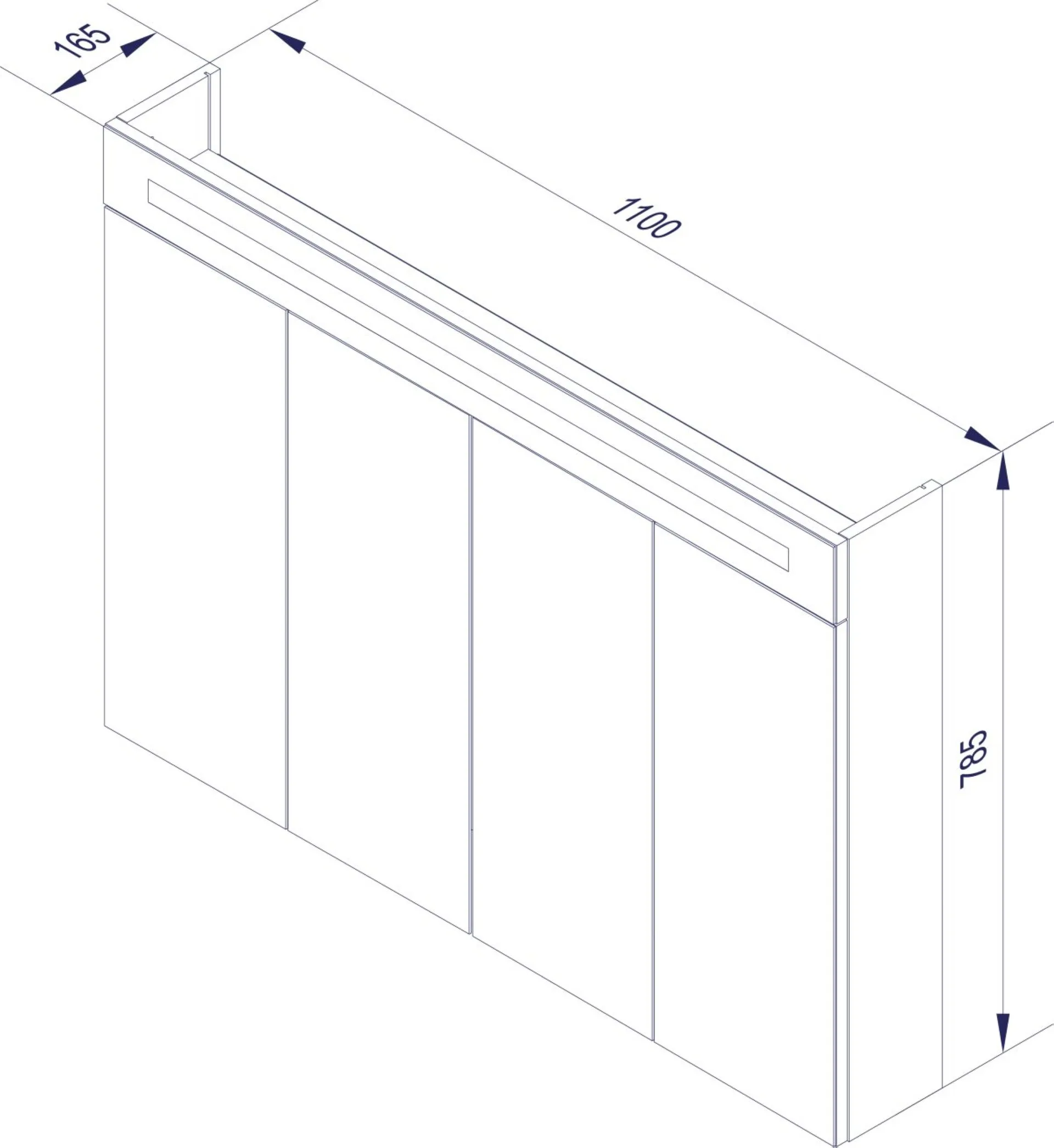 FACKELMANN TWINDY LED Spiegelschrank 110 cm breit, Anthrazit Holzoptik